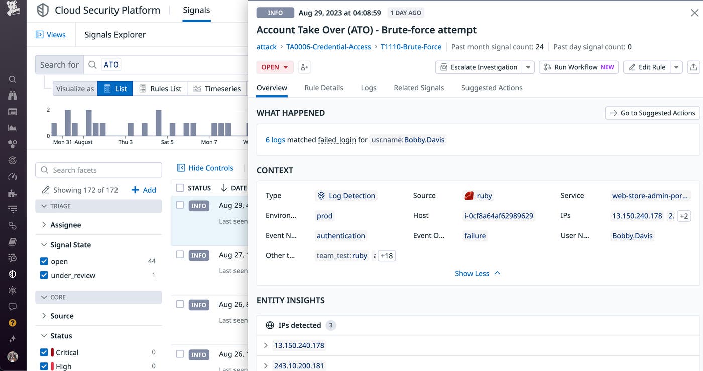 Datadog Security detection rule Datadog Security detection rule