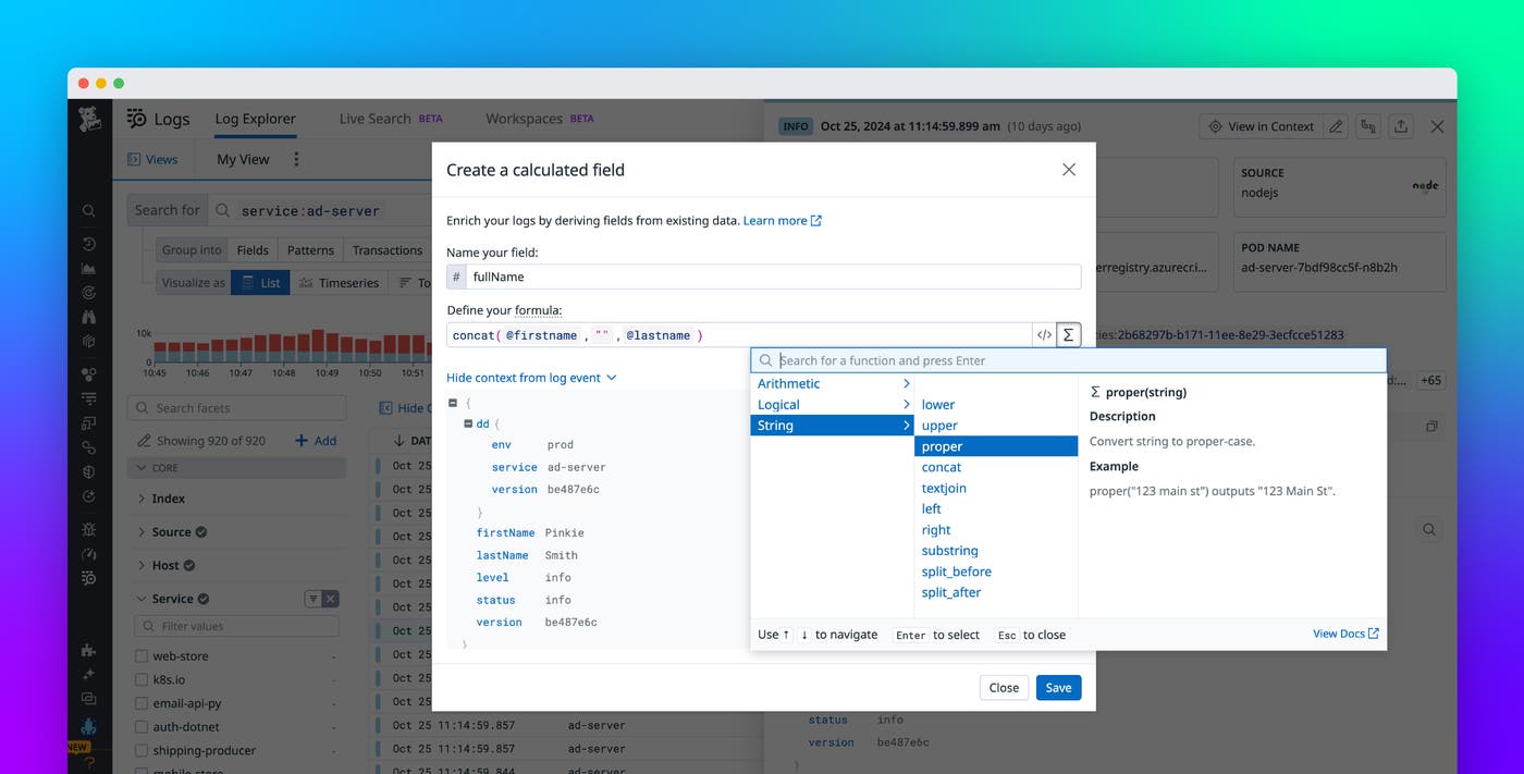 Transform and enrich your logs at query time with Calculated Fields Transform and enrich your logs at query time with Calculated Fields