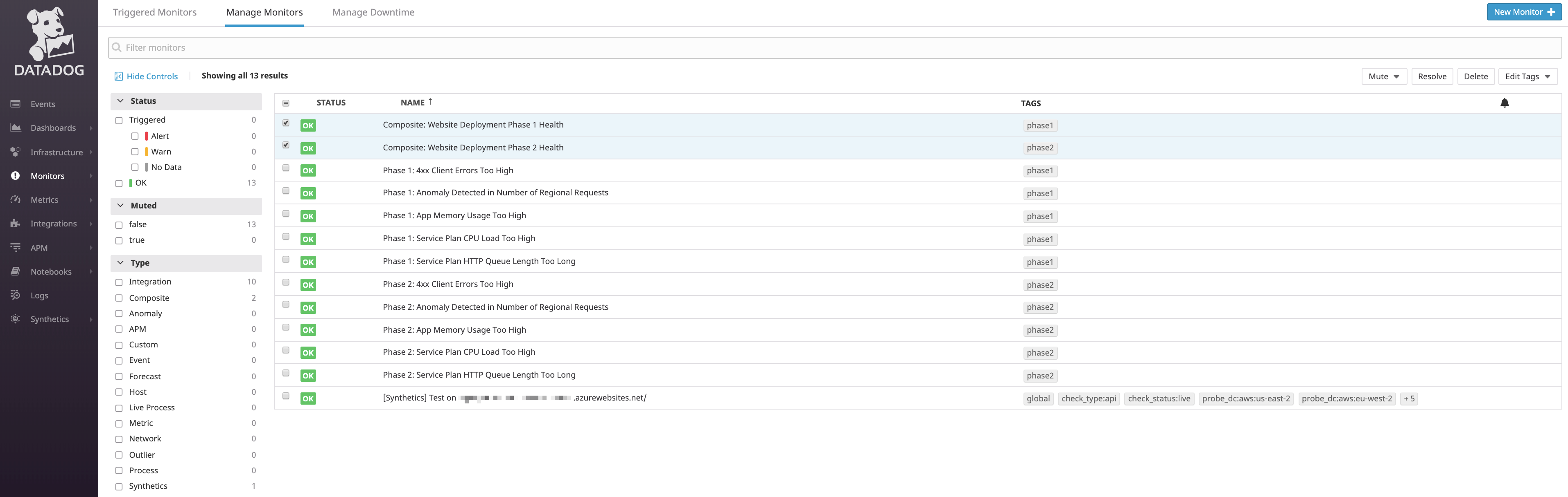 Create monitors for each phase of your ADM deployment