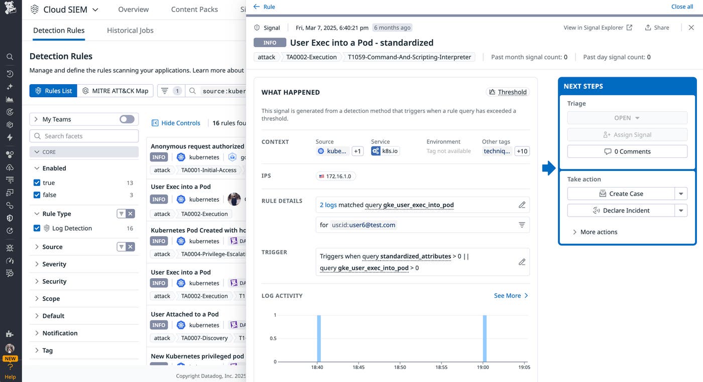 User exec detection rule User exec detection rule