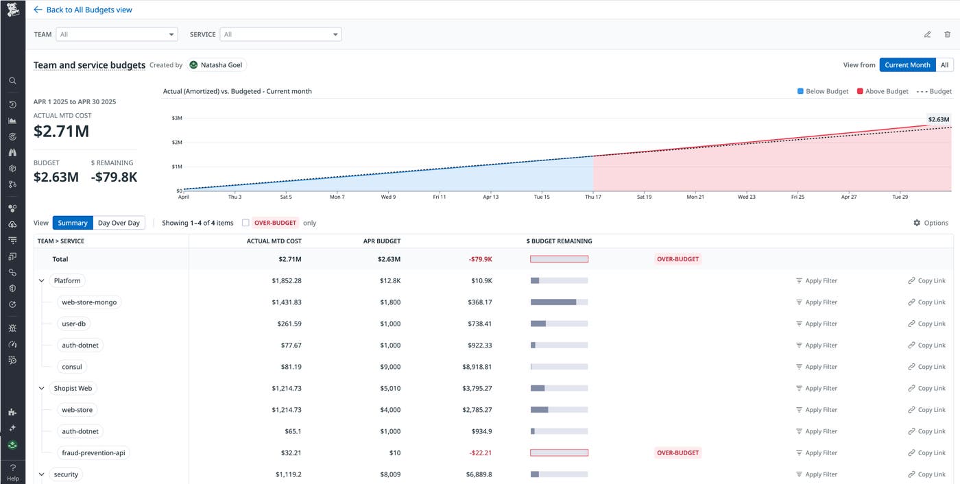 A budget for April 2025. A budget for April 2025.