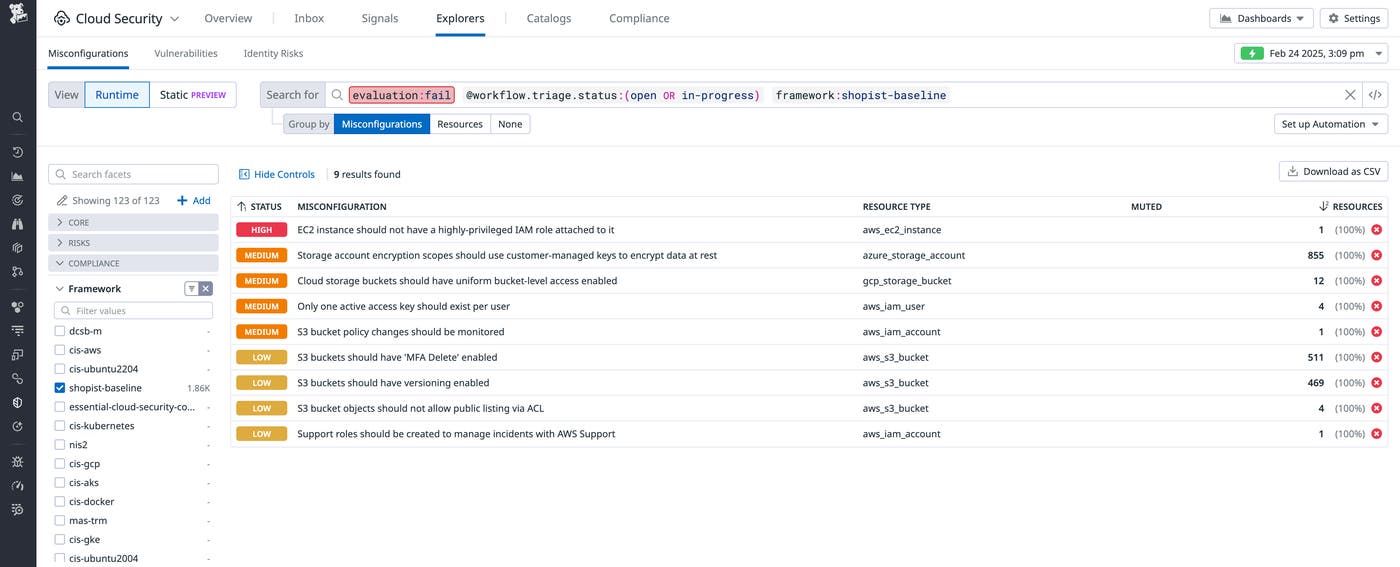 Cloud Security findings against a custom security framework Cloud Security findings against a custom security framework