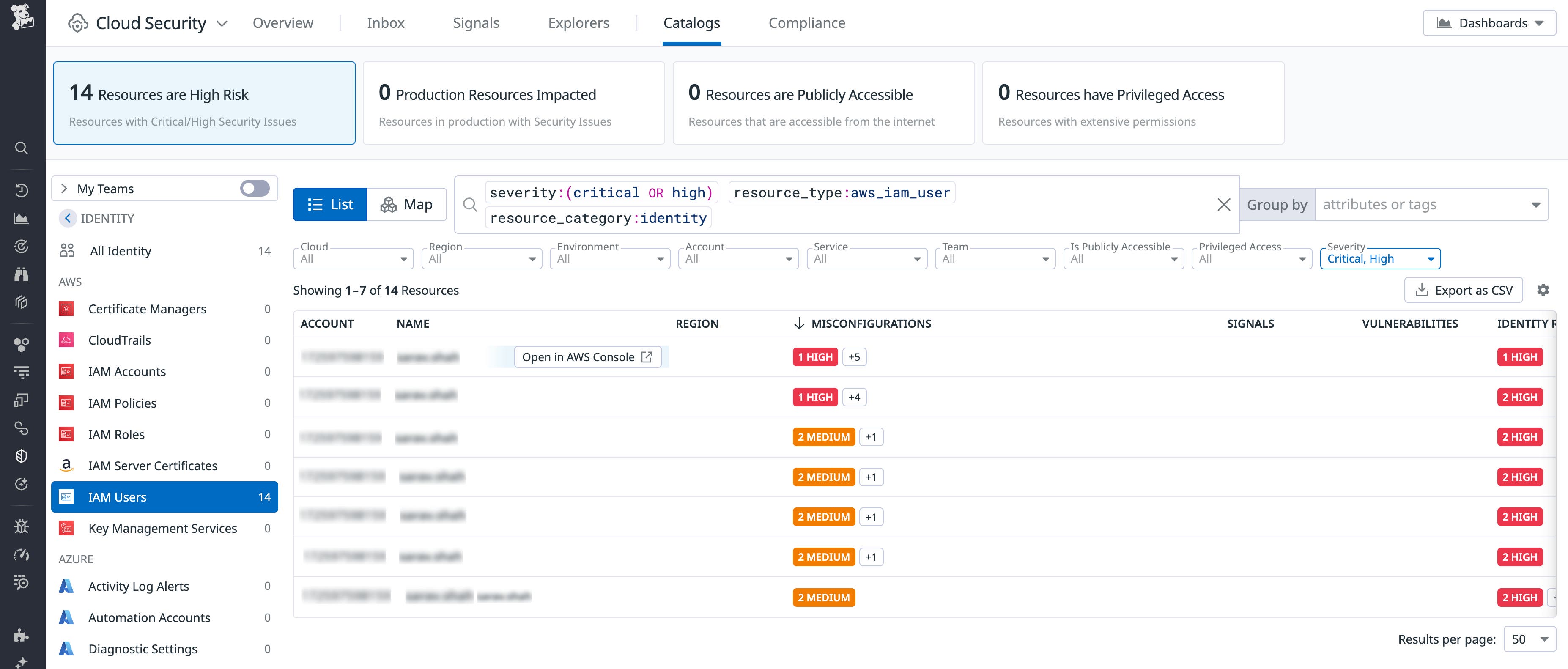 Cloud Security Inventory in Datadog Cloud Security Inventory in Datadog