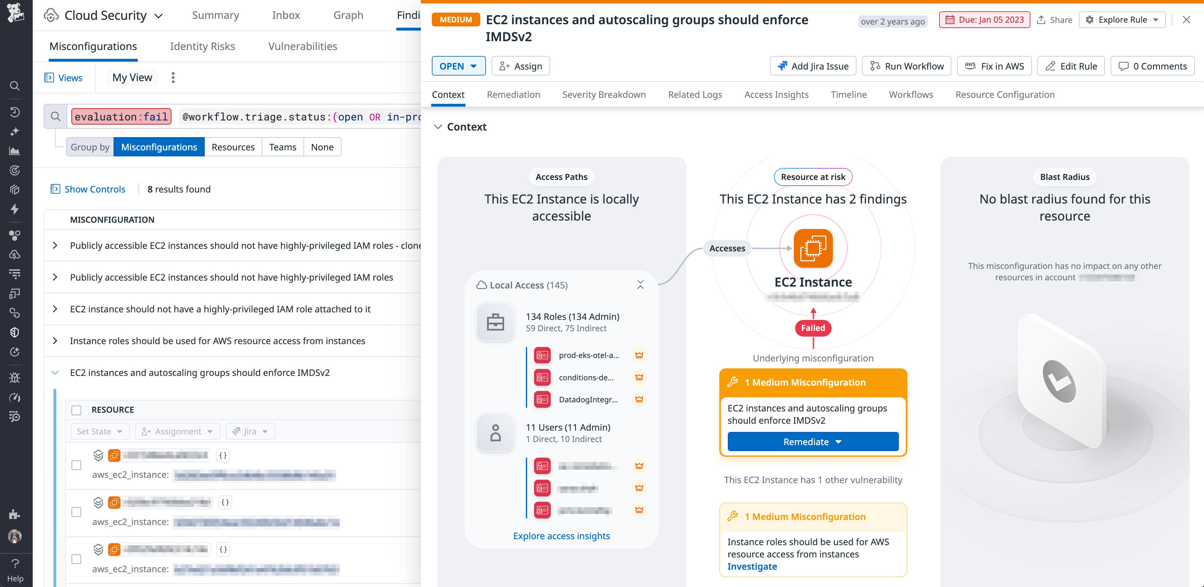 Vulnerable EC2 instance finding in Datadog Cloud Security Vulnerable EC2 instance finding in Datadog Cloud Security
