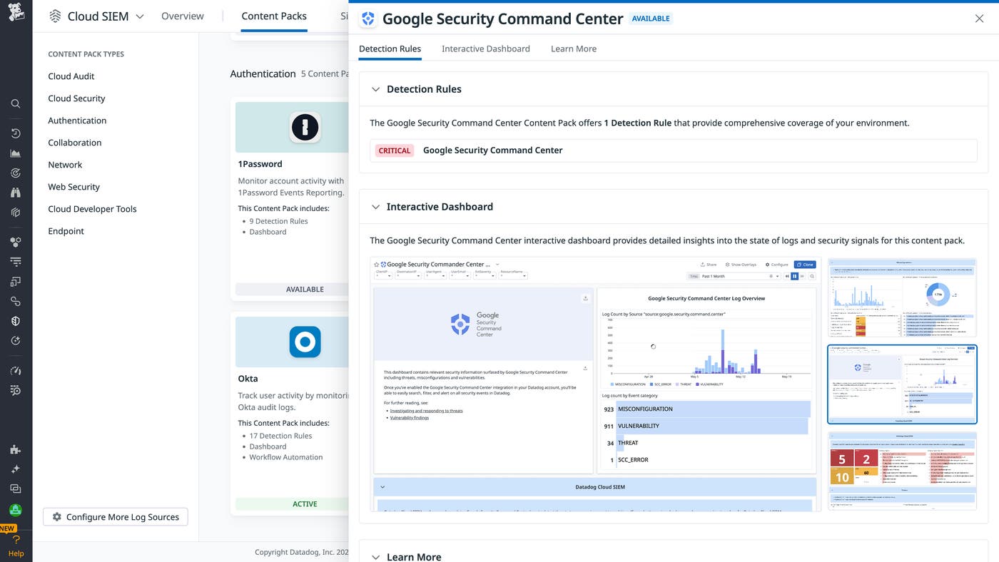 Google Security Command Center Content Pack Google Security Command Center Content Pack