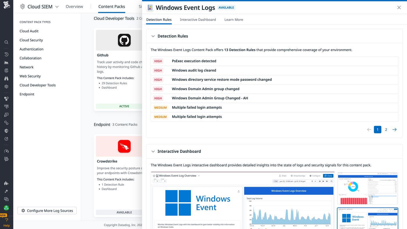 Windows event logs Content Pack Windows event logs Content Pack