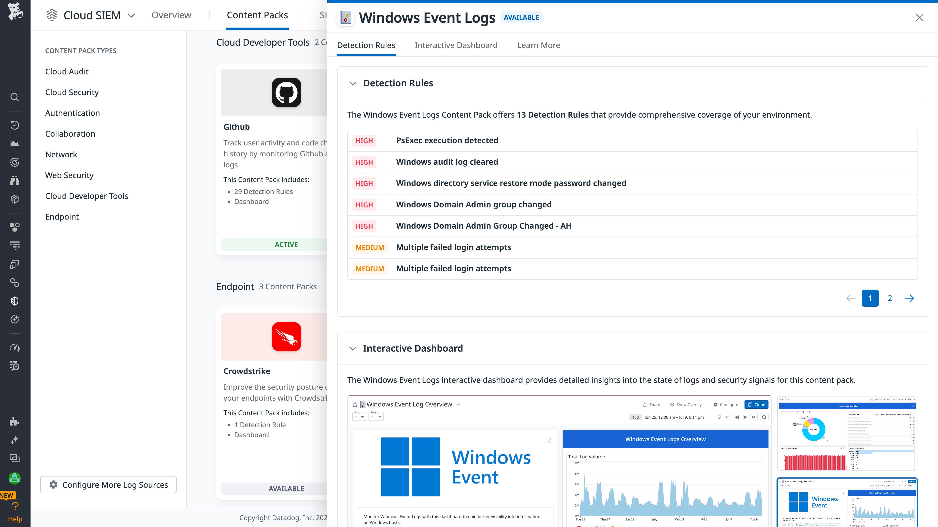Windows event logs Content Pack Windows event logs Content Pack