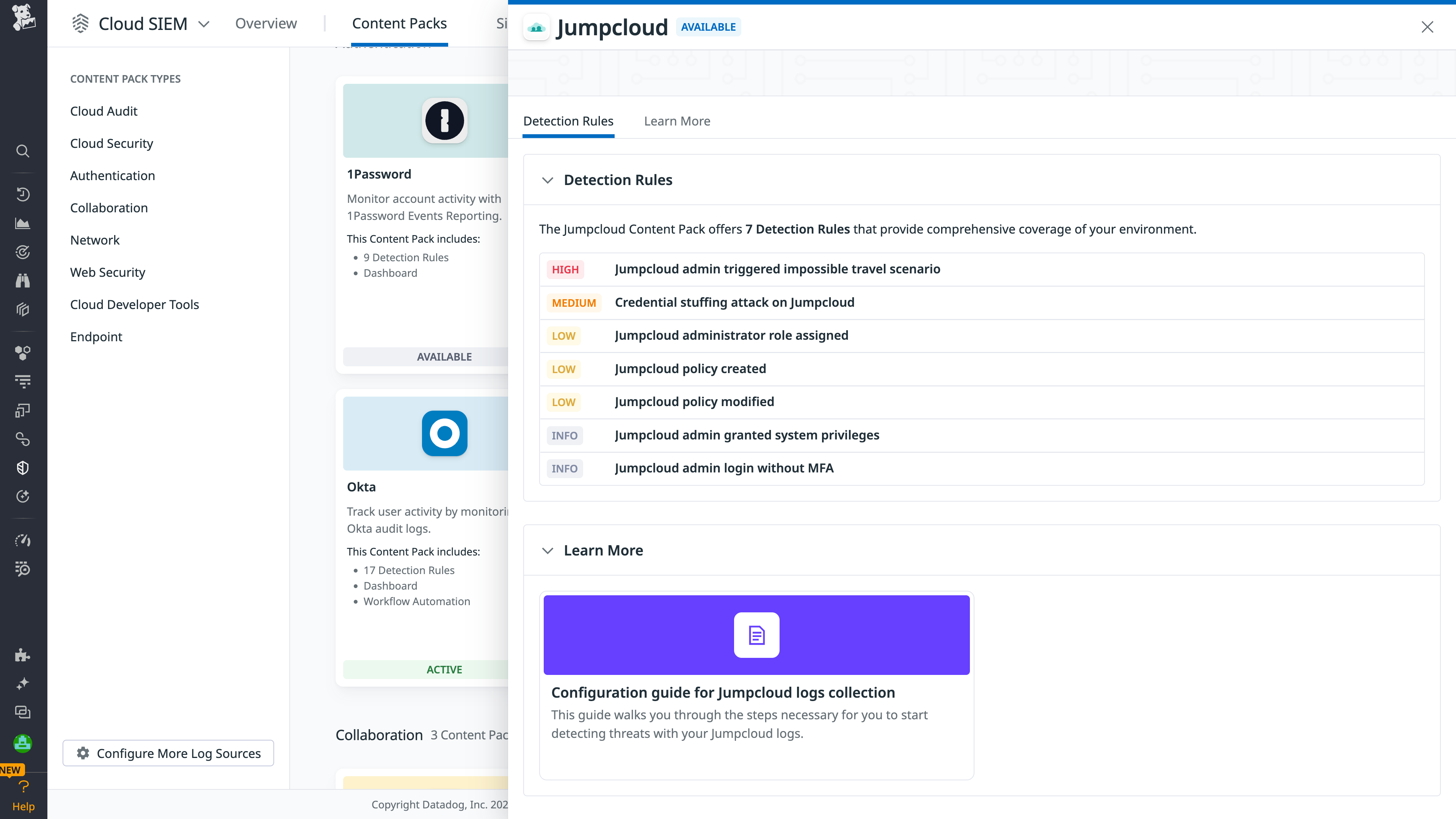 JumpCloud Content Pack