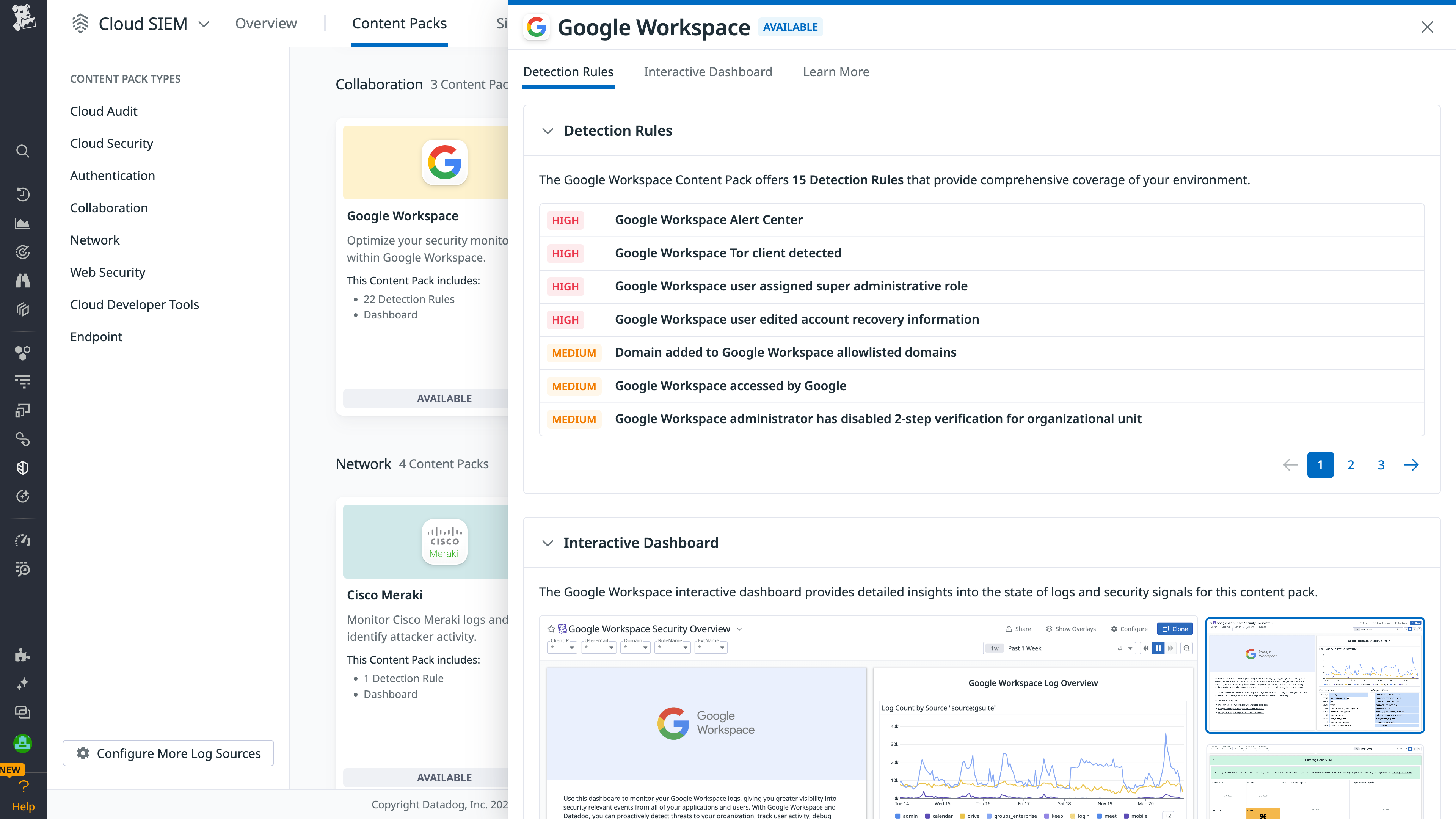 Google Workspace Content Pack