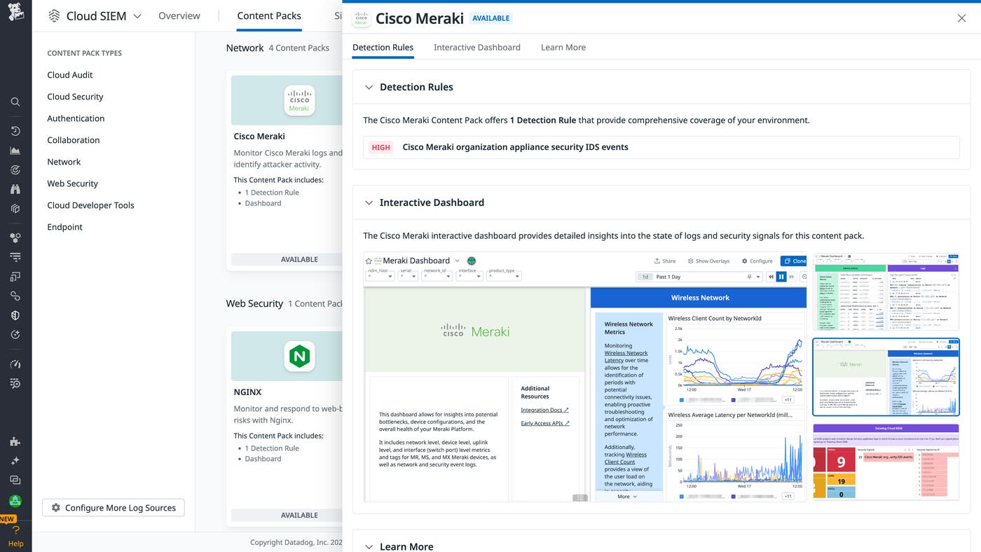 Cisco Meraki Content Pack Cisco Meraki Content Pack