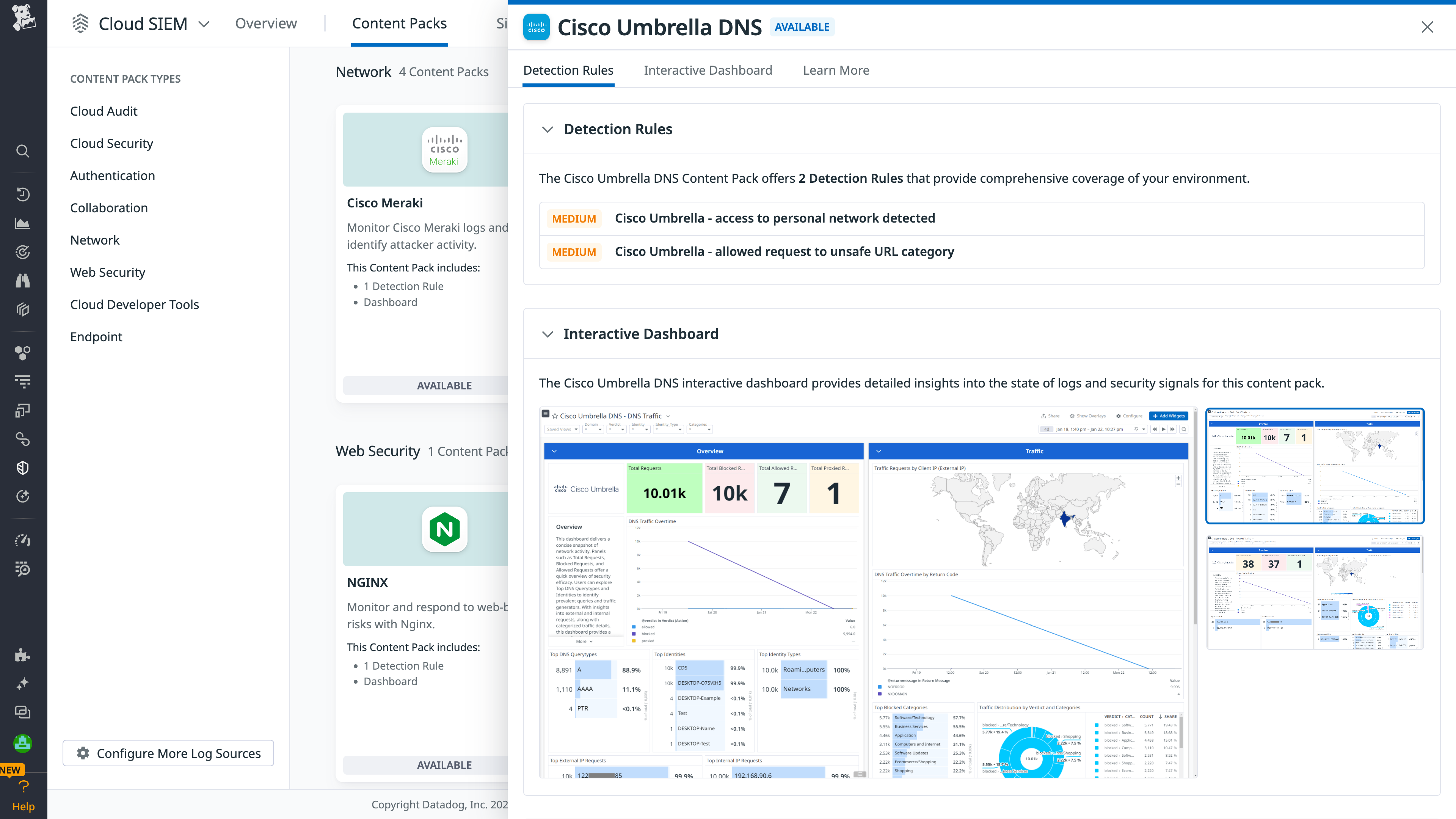 Cisco Umbrella DNS Content Pack