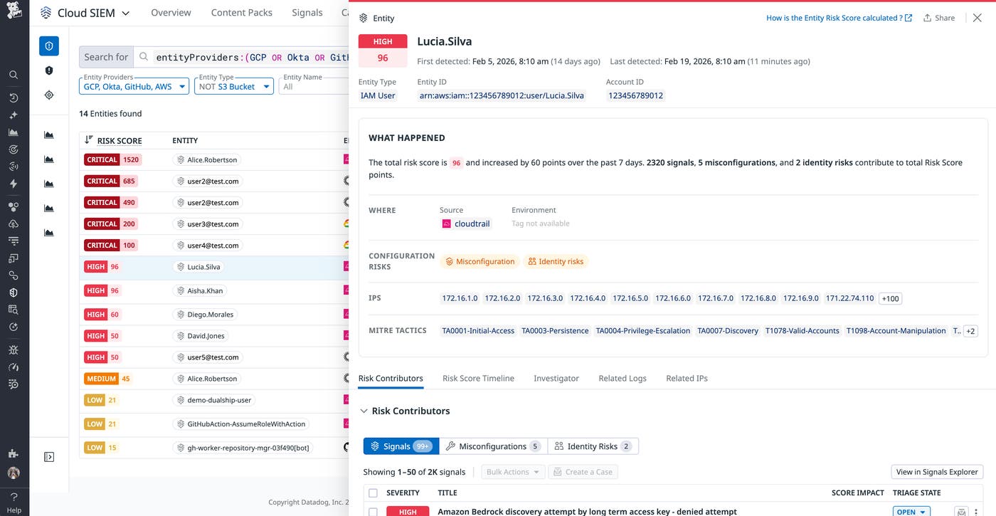 Screenshot of a specific Risk Insight in Cloud SIEM that shows its risk assessment and other information. Screenshot of a specific Risk Insight in Cloud SIEM that shows its risk assessment and other information.