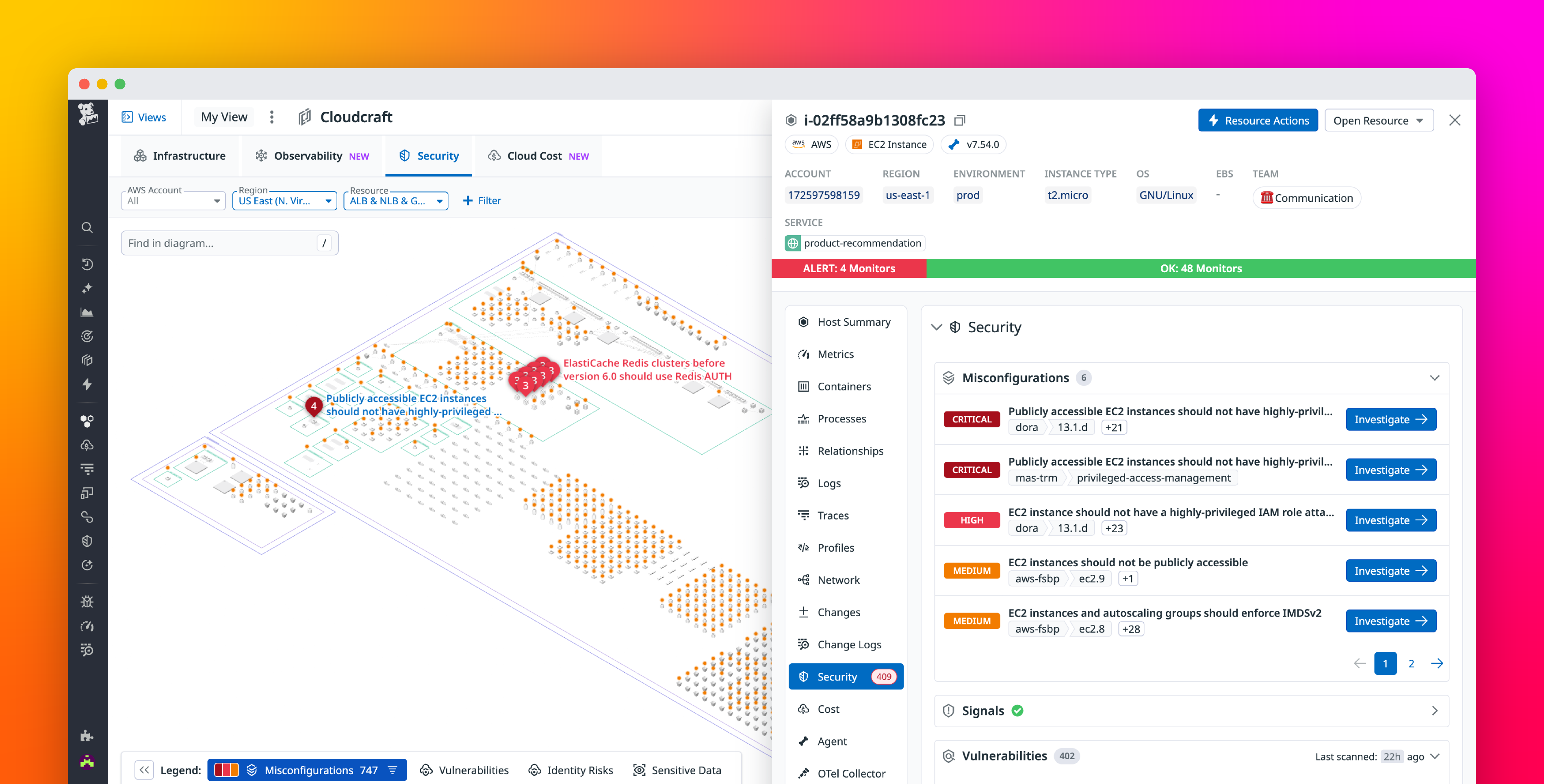 Visually identify and prioritize security risks using Cloudcraft
