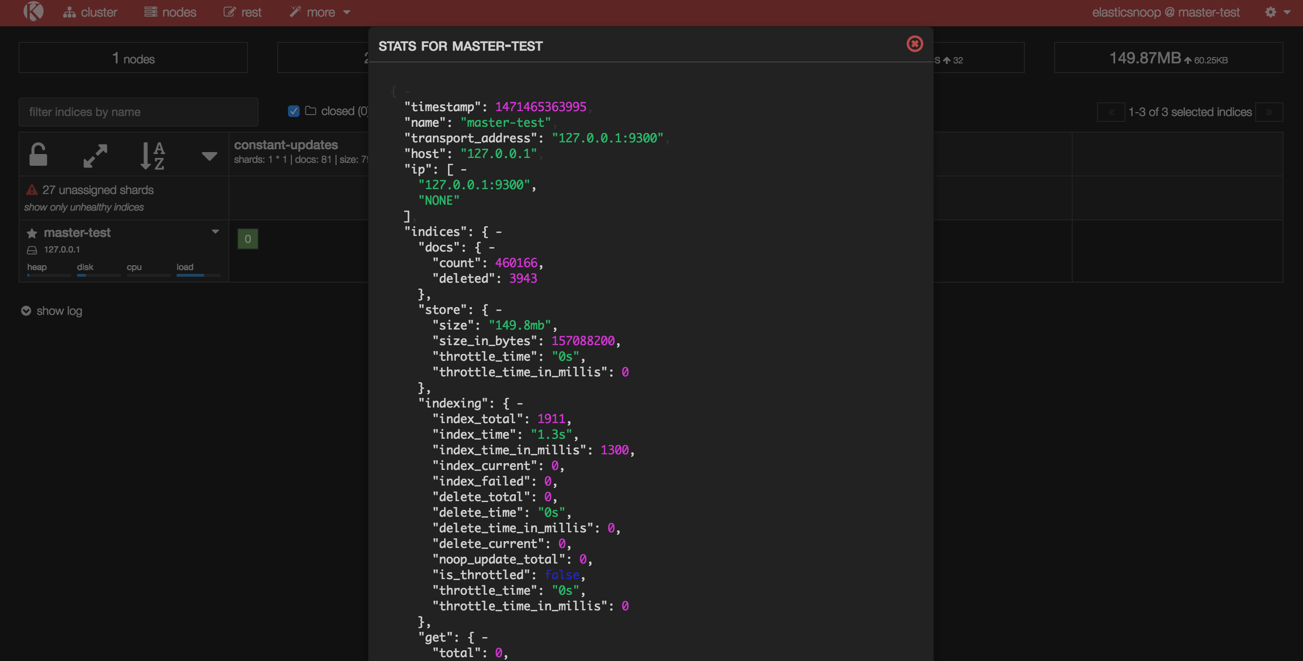 monitor elasticsearch metrics kopf nodes stats