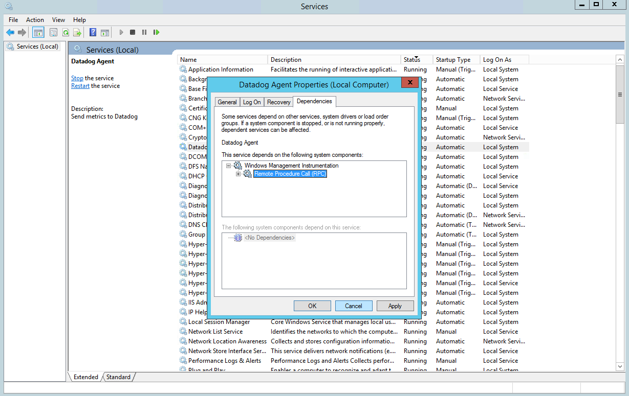 Service dependencies