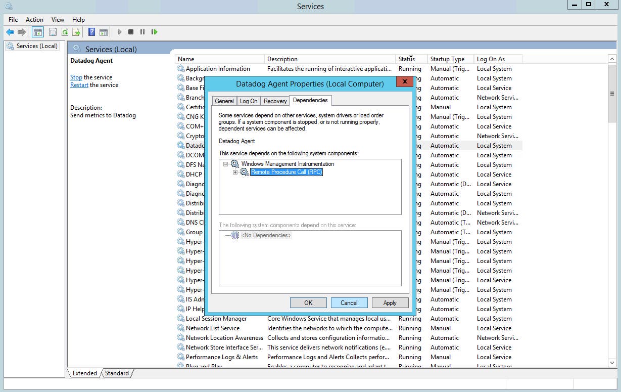 Service dependencies Service dependencies