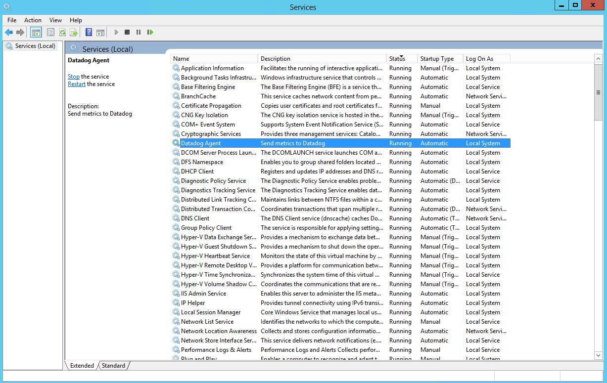 Services snap-in Services snap-in