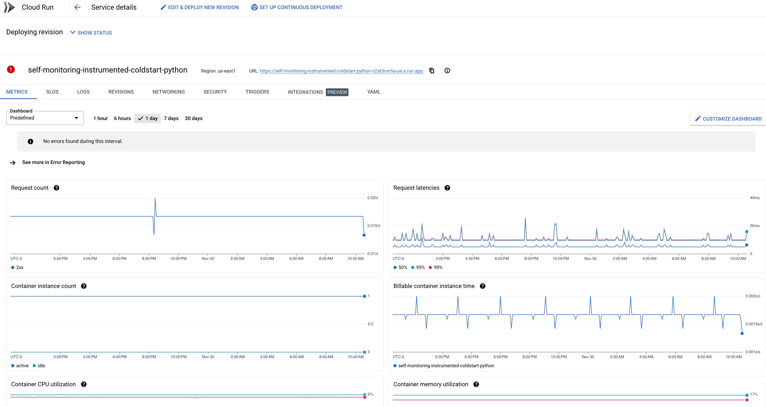 Google Cloud Run UI Google Cloud Run UI
