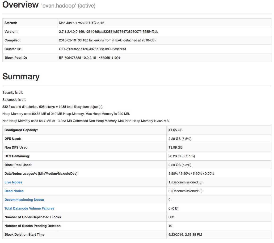HDFS summary image HDFS summary image