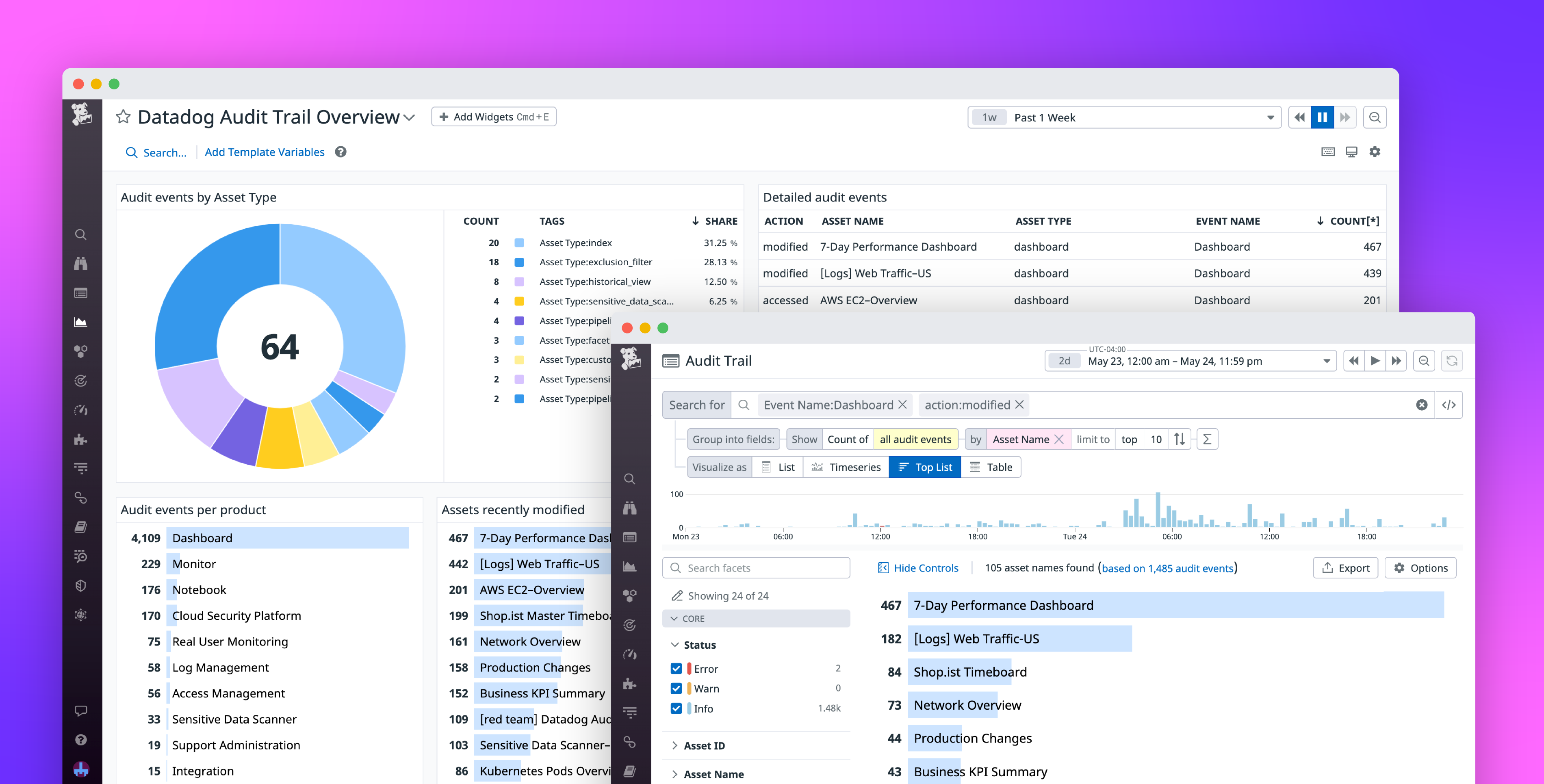 Build compliance, governance, and transparency across your teams with Datadog Audit Trail
