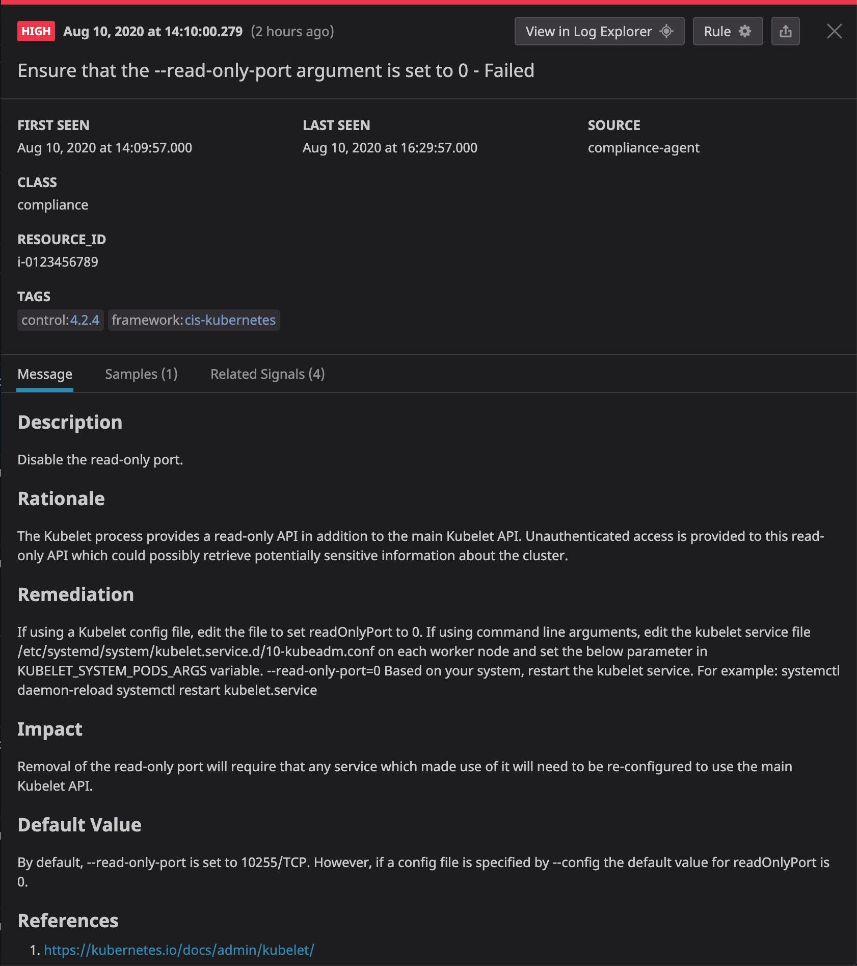 セキュリティエクスプローラーでコンテナと Kubernetes のコンフィギュレーションミスを追跡できます。 セキュリティエクスプローラーでコンテナと Kubernetes のコンフィギュレーションミスを追跡できます。