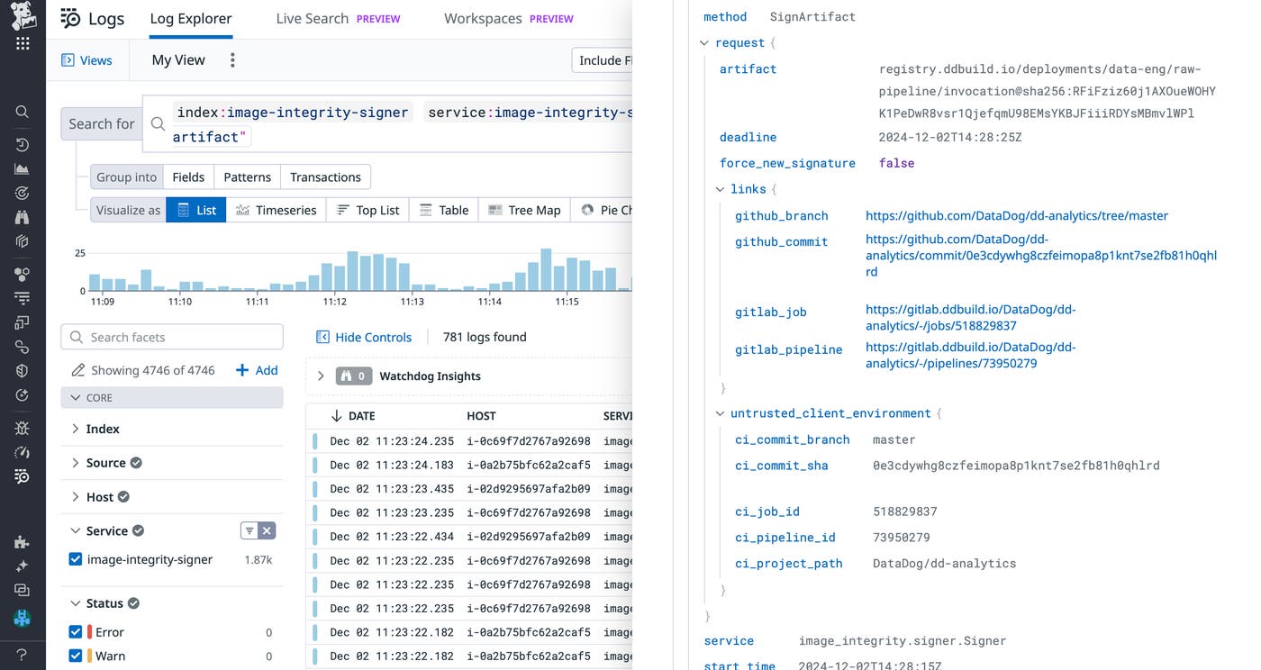 Using a signing client enables more granular logging controls. Using a signing client enables more granular logging controls.