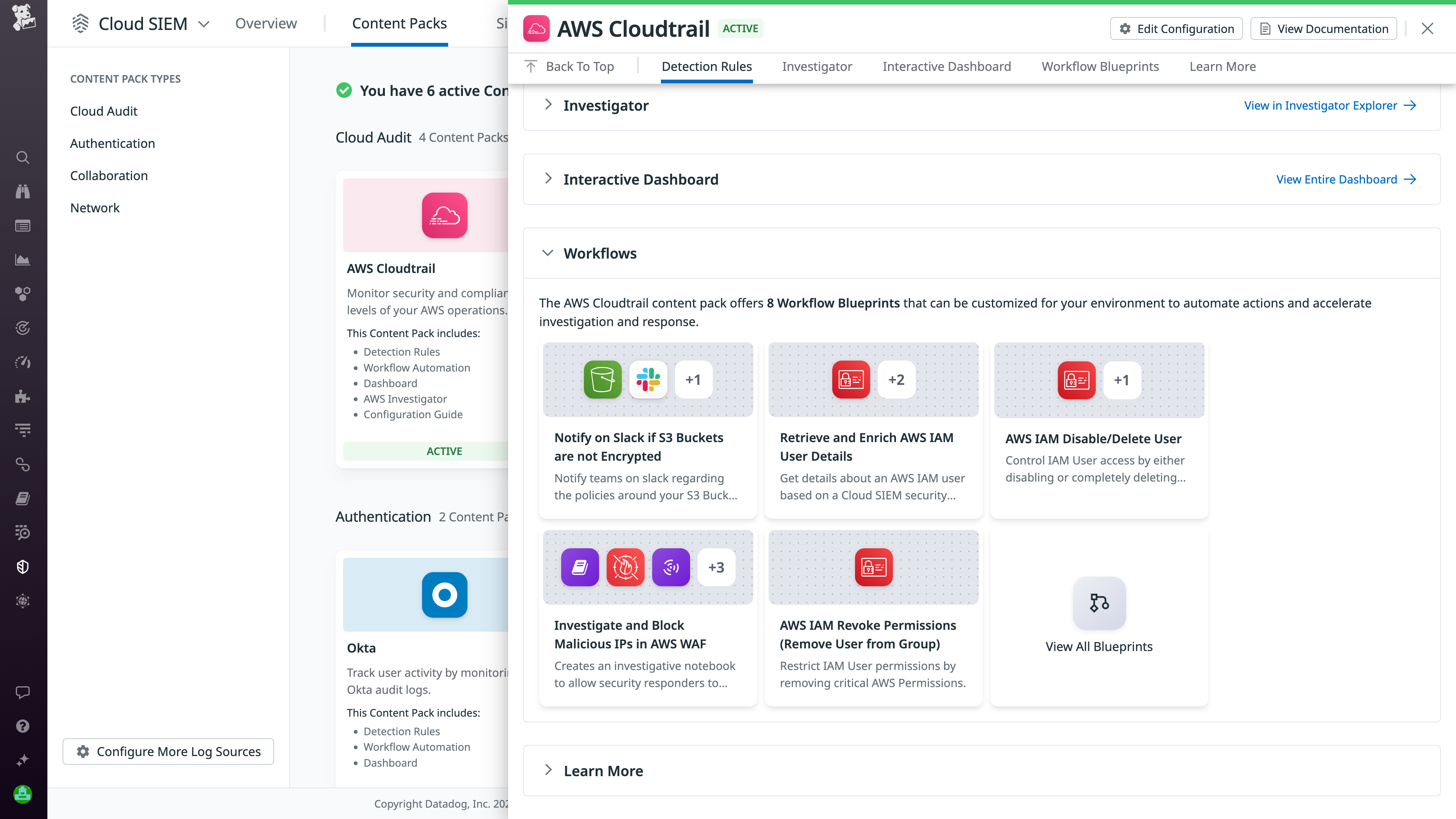 Content Packs Workflow Automation widget
