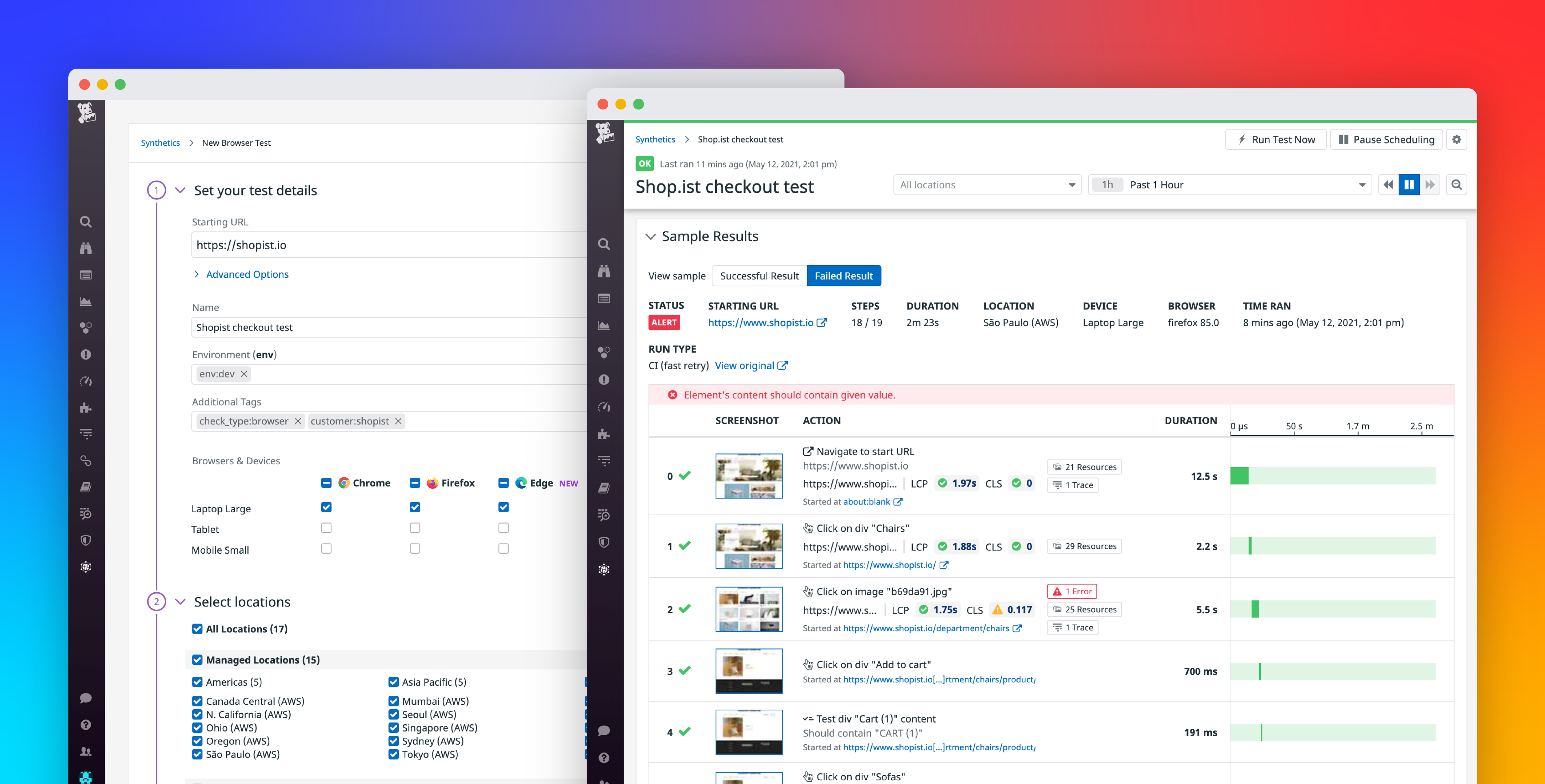 Datadog now supports cross-browser synthetic testing