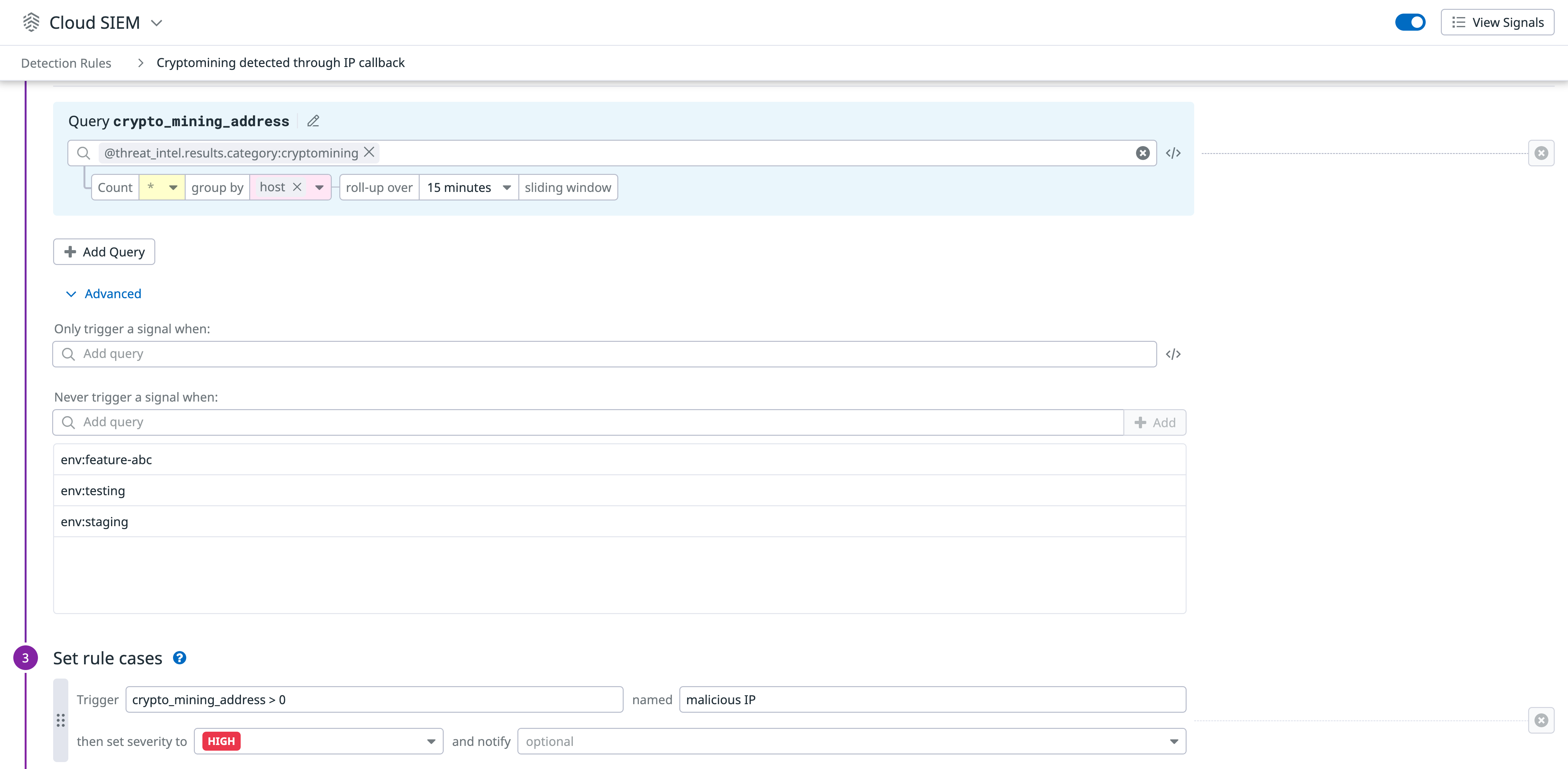 Add suppression lists to your crypto mining detection rules.