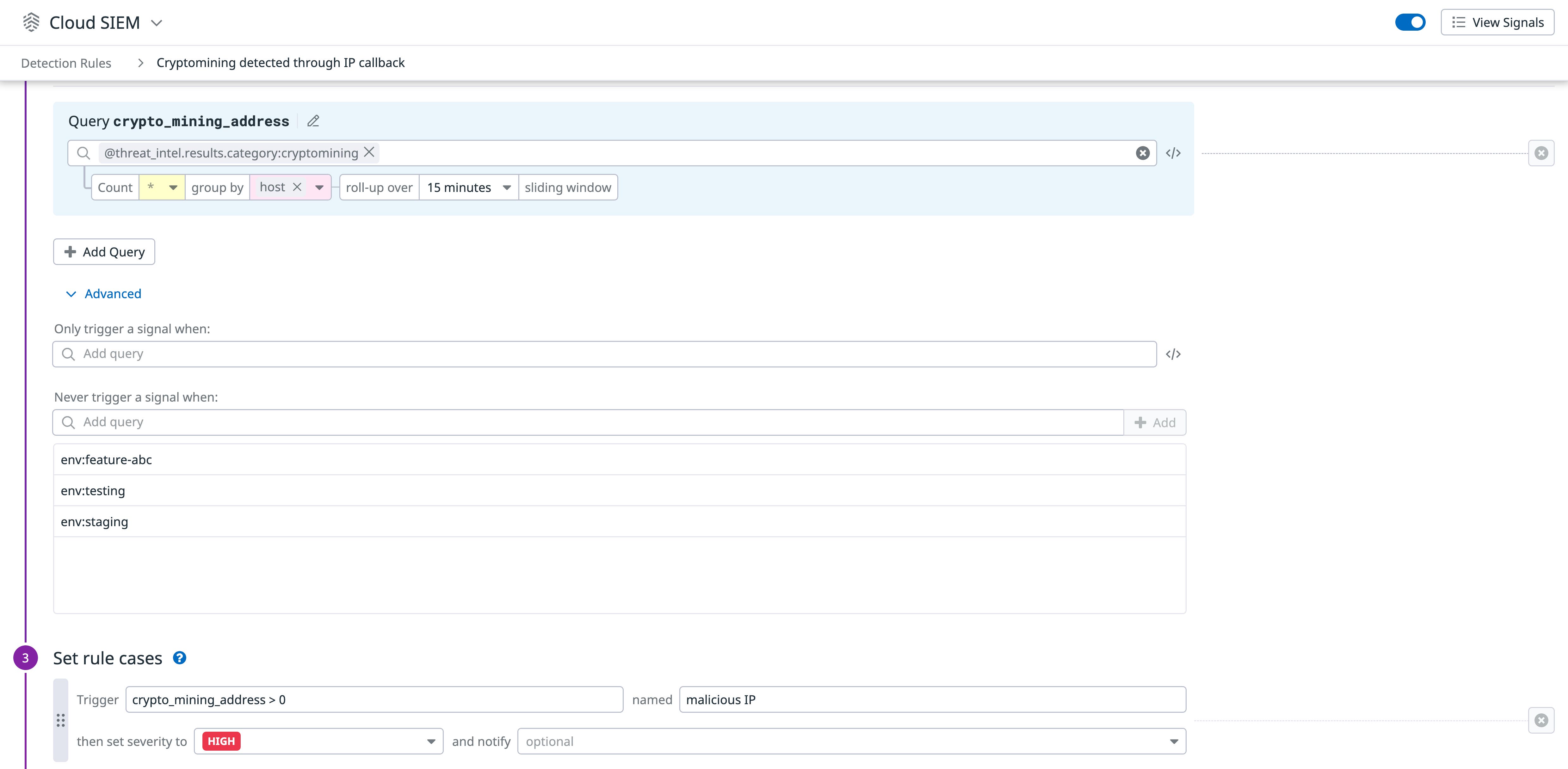 Add suppression lists to your crypto mining detection rules. Add suppression lists to your crypto mining detection rules.