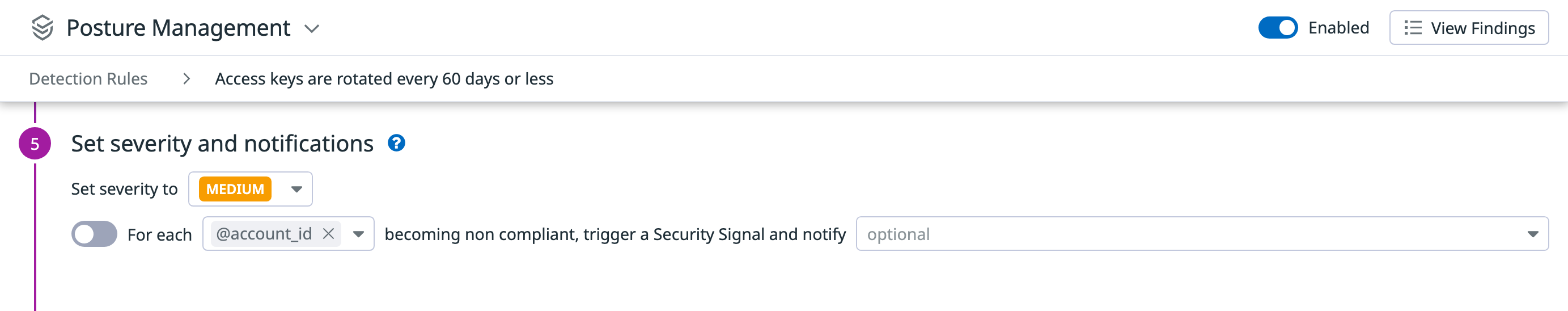 Set severity levels for detection rules