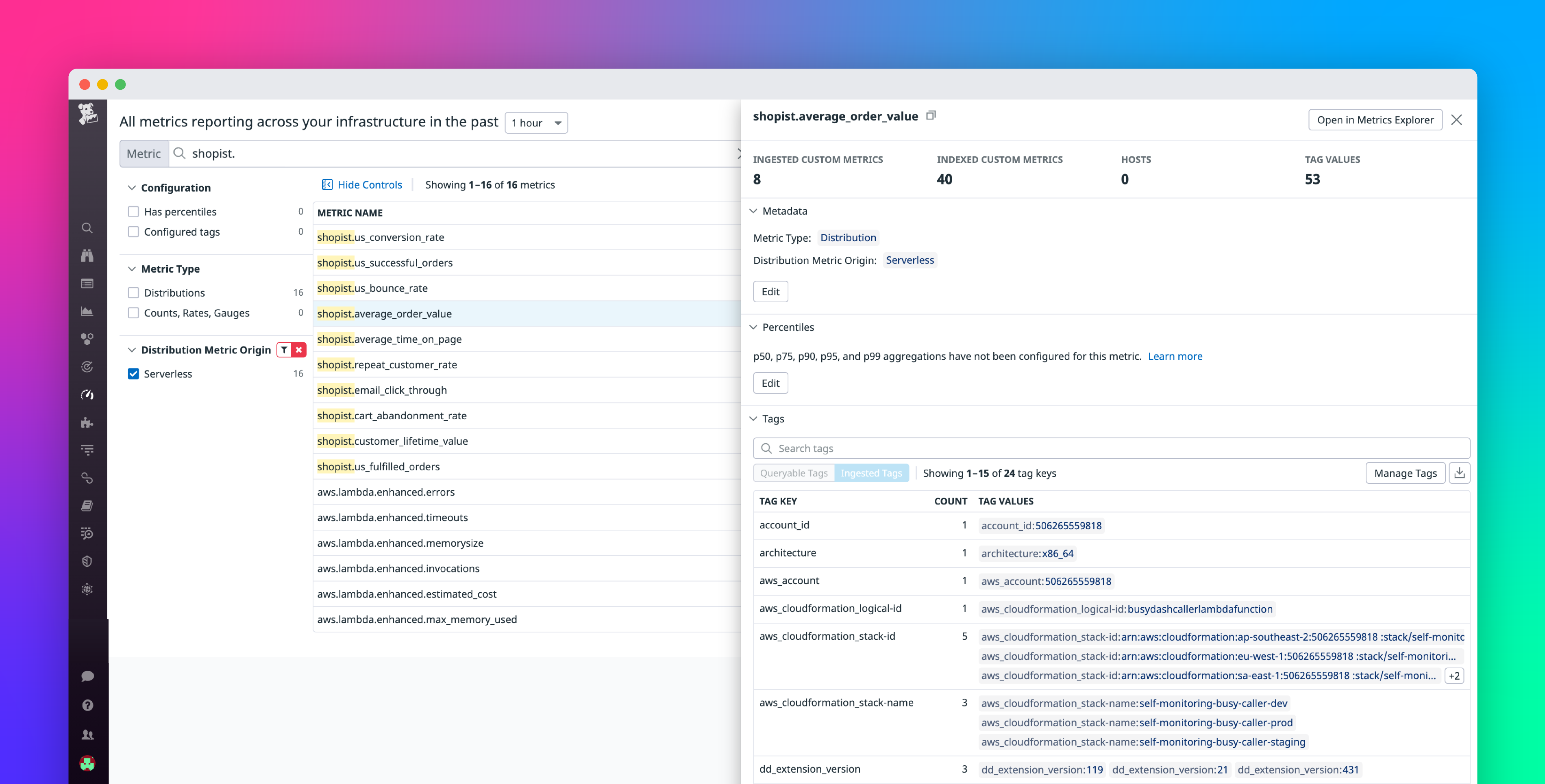 Monitor custom serverless metrics with the Datadog Lambda extension