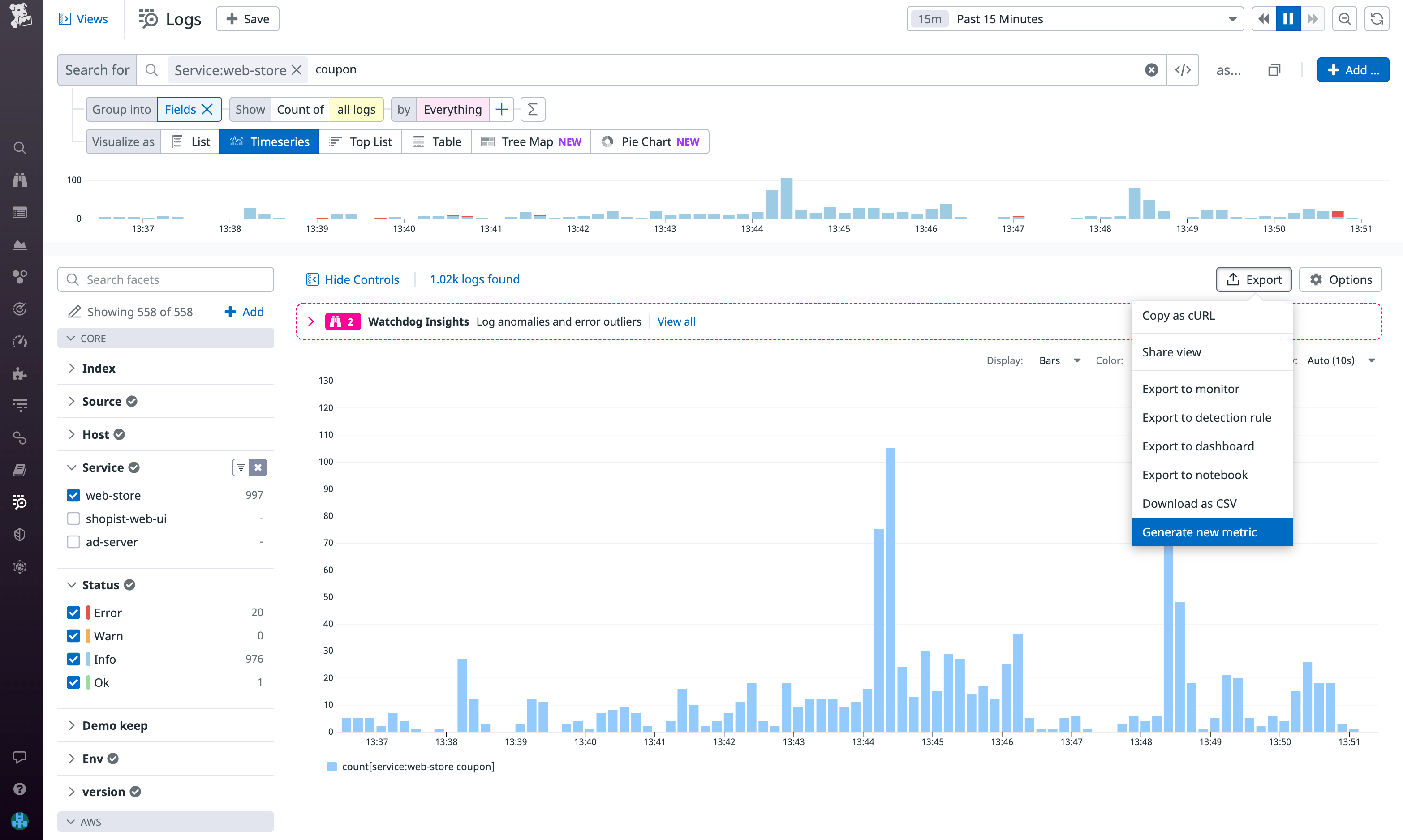 generate log-based metric
