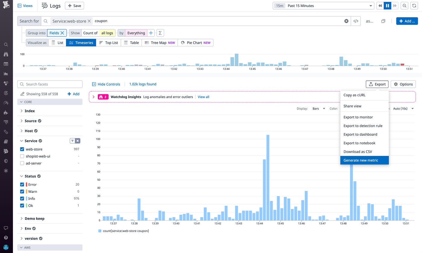 generate log-based metric generate log-based metric
