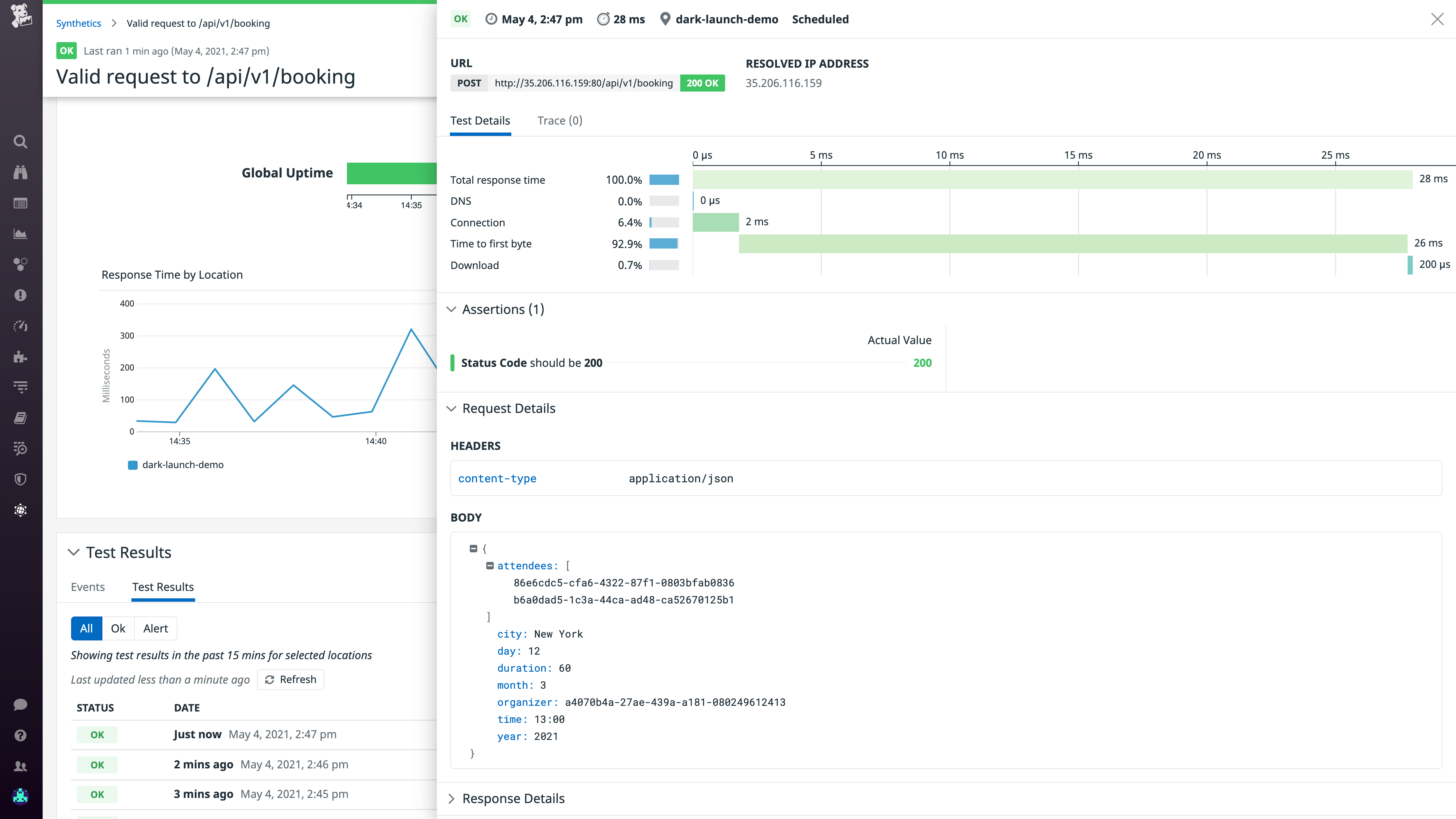 An API test for the officebooking dark launch.