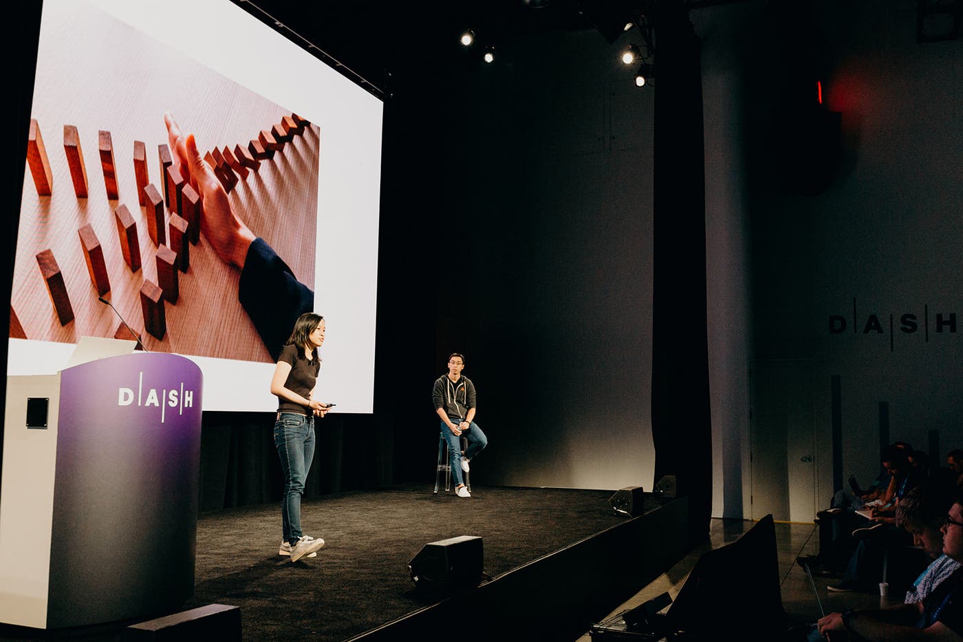 Airbnb's Tiffany Low speaking at Dash 2018 Airbnb's Tiffany Low speaking at Dash 2018