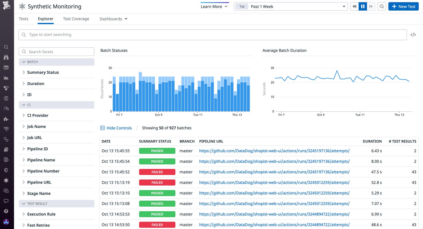 Continuous Testing により、テストバッチを一箇所で可視化し、分析することができます。 Continuous Testing により、テストバッチを一箇所で可視化し、分析することができます。