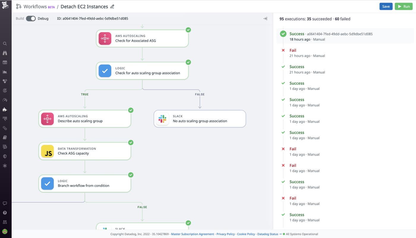 Datadog Workflow UI のコンフィギュレーション Datadog Workflow UI のコンフィギュレーション