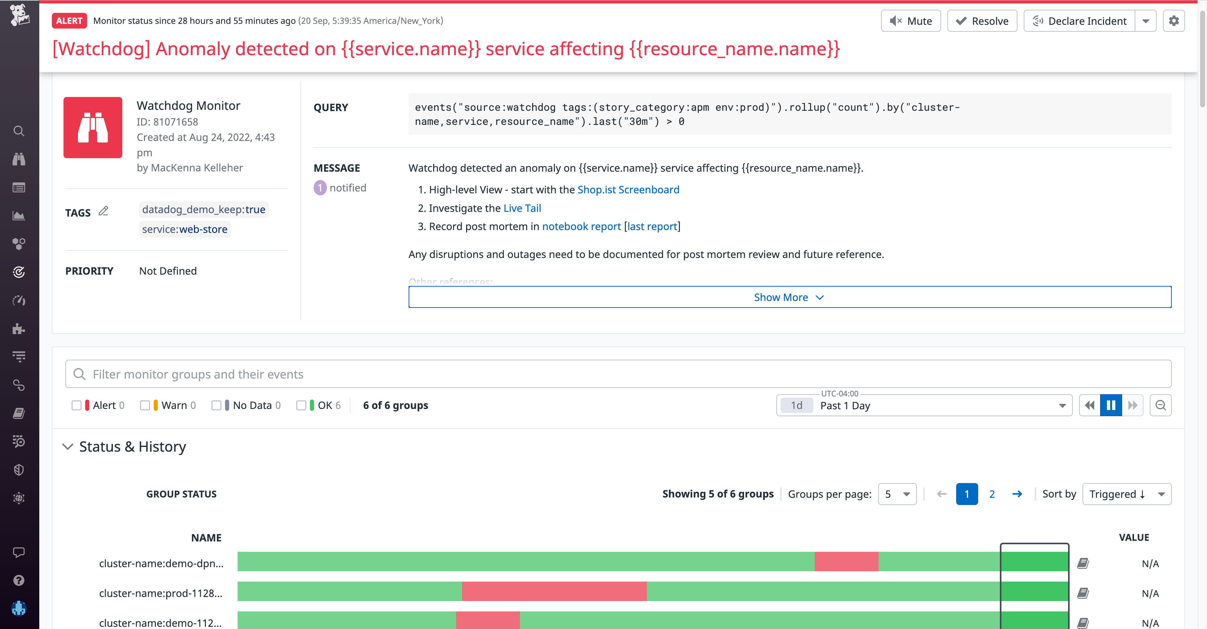 ログ異常検知機能を搭載したモニターの作成