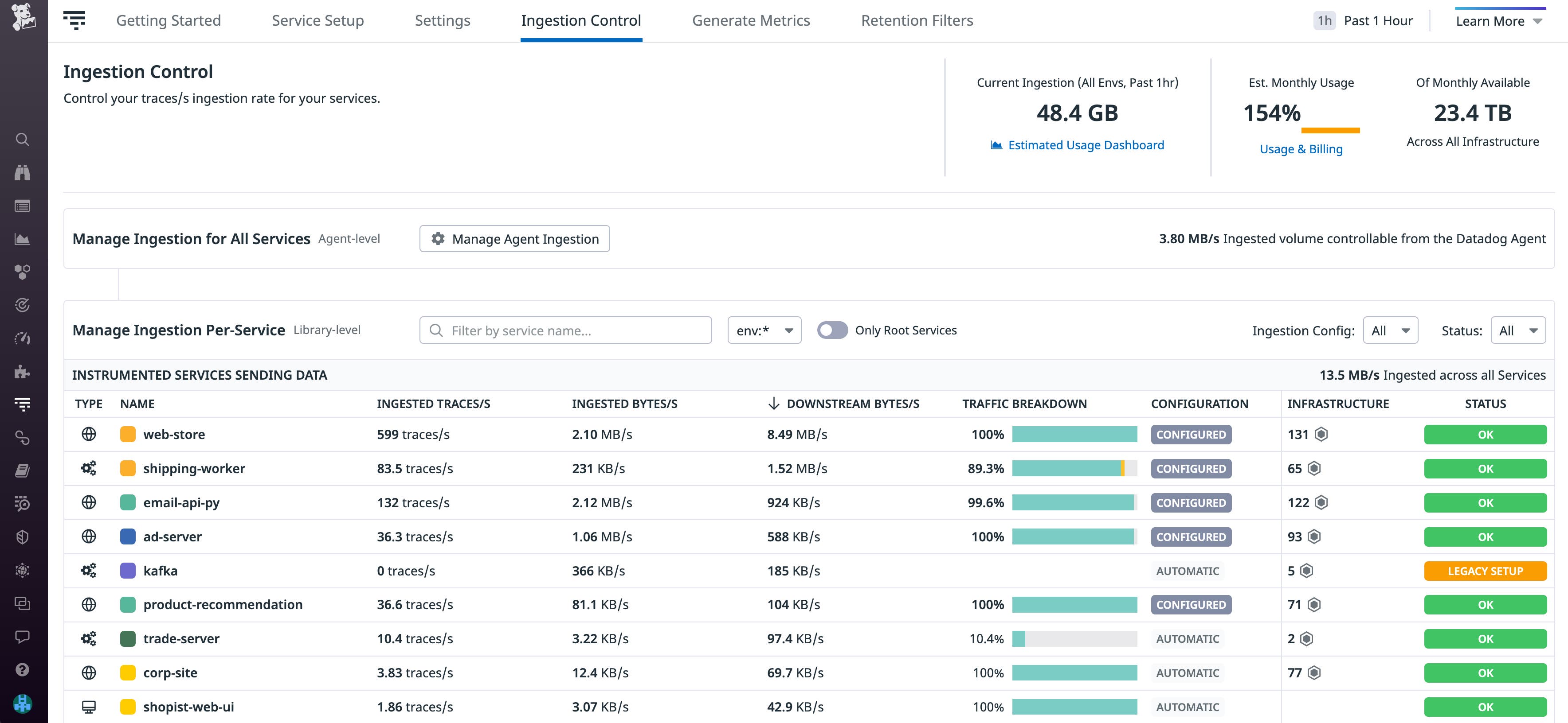 Datadog プラットフォーム内で APM のサンプリングレートをリモートで構成します。 Datadog プラットフォーム内で APM のサンプリングレートをリモートで構成します。