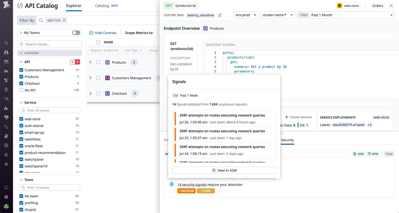 View triggered security signals for your APIs in the API Catalog View triggered security signals for your APIs in the API Catalog