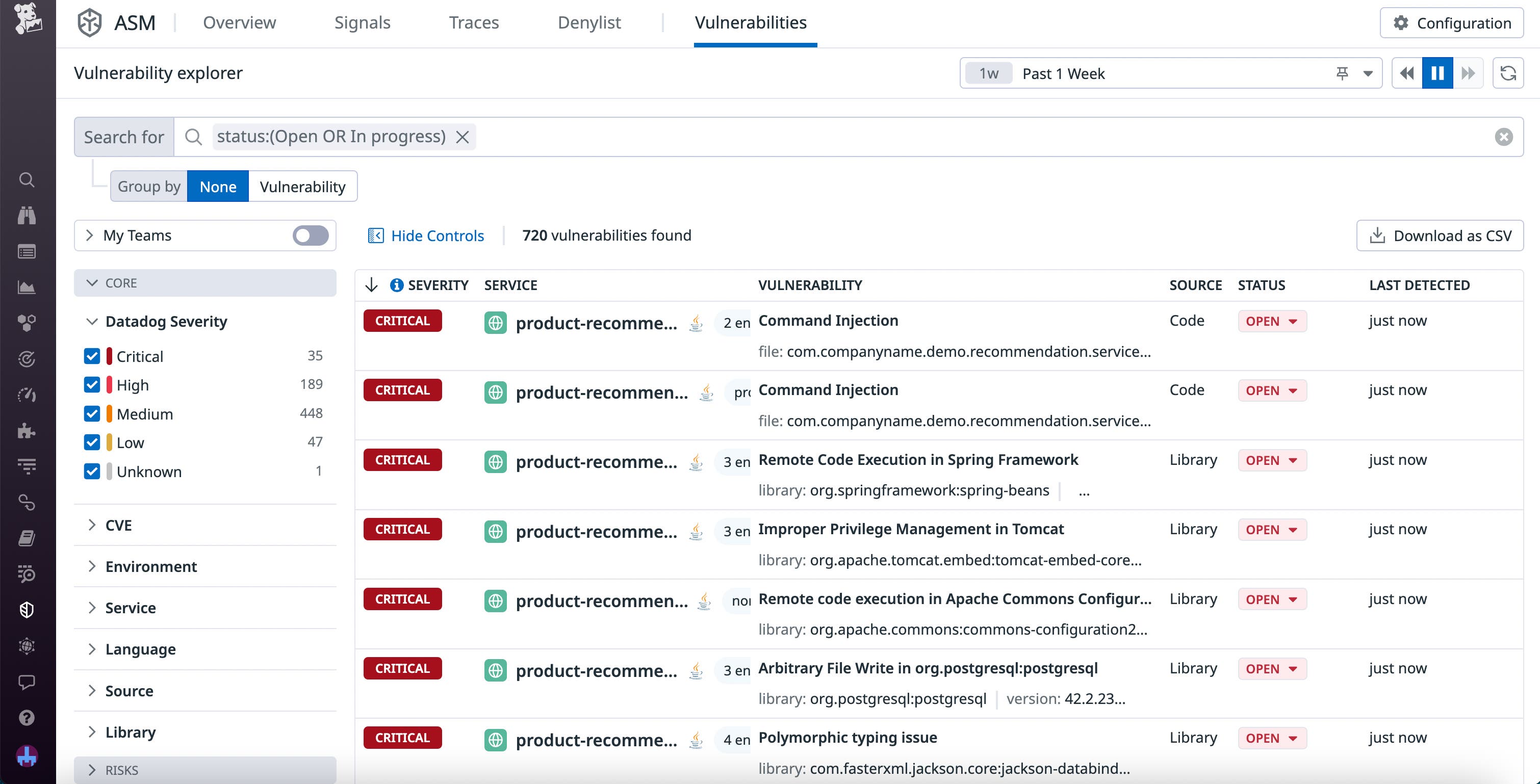 Easily view a list of vulnerabilities detected in your application code, sorted by severity. Easily view a list of vulnerabilities detected in your application code, sorted by severity.