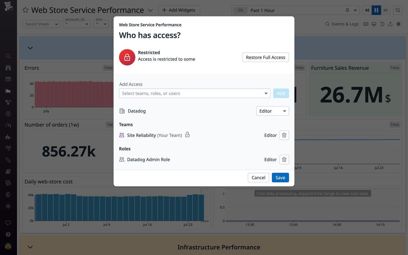 You can now use Teams to delegate team-based access to individual resources within Datadog You can now use Teams to delegate team-based access to individual resources within Datadog