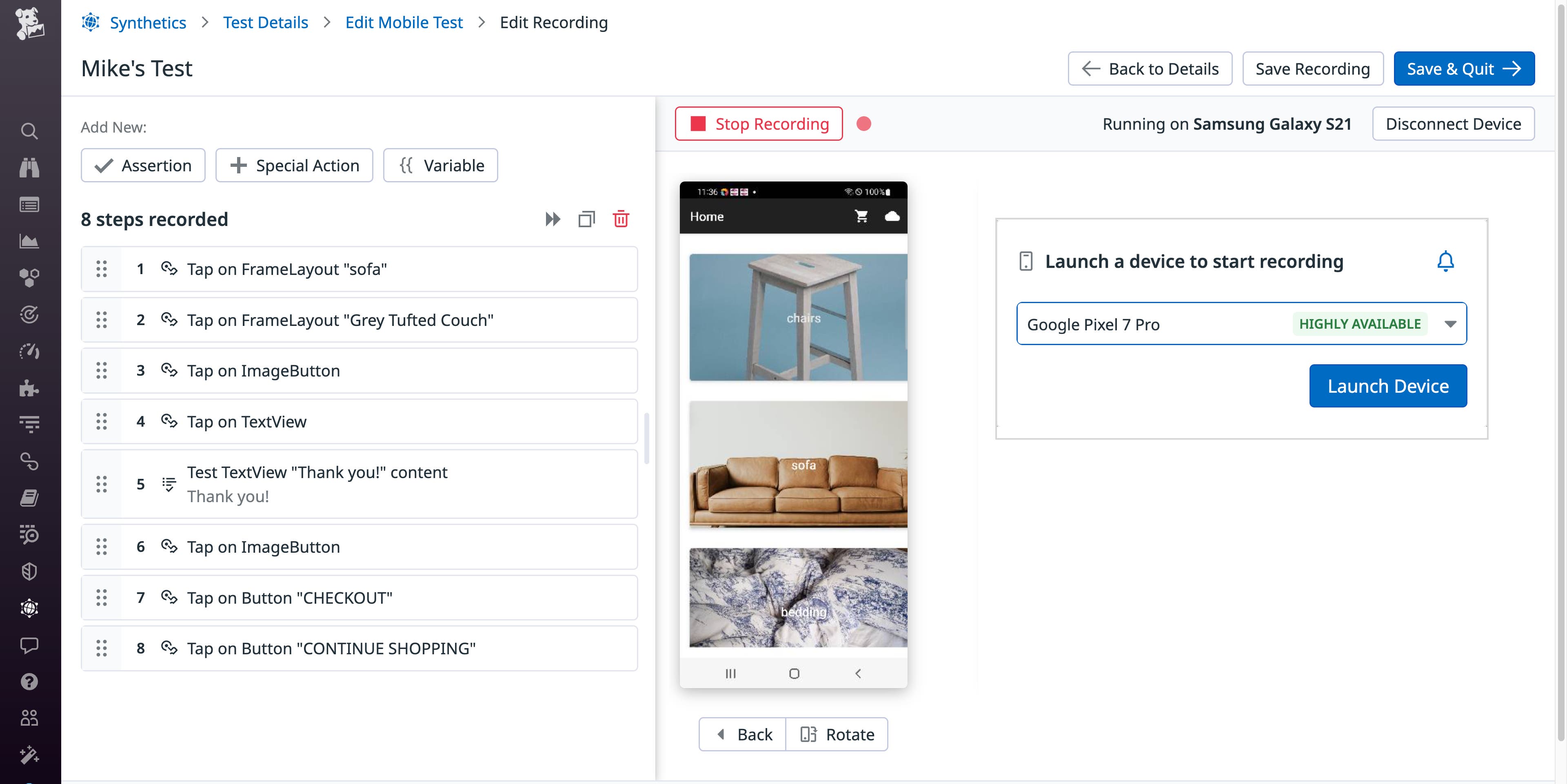 Mobile Application Testing enables you to create and run end-to-end tests for your applications on both iOS and Android without writing code. Mobile Application Testing enables you to create and run end-to-end tests for your applications on both iOS and Android without writing code.