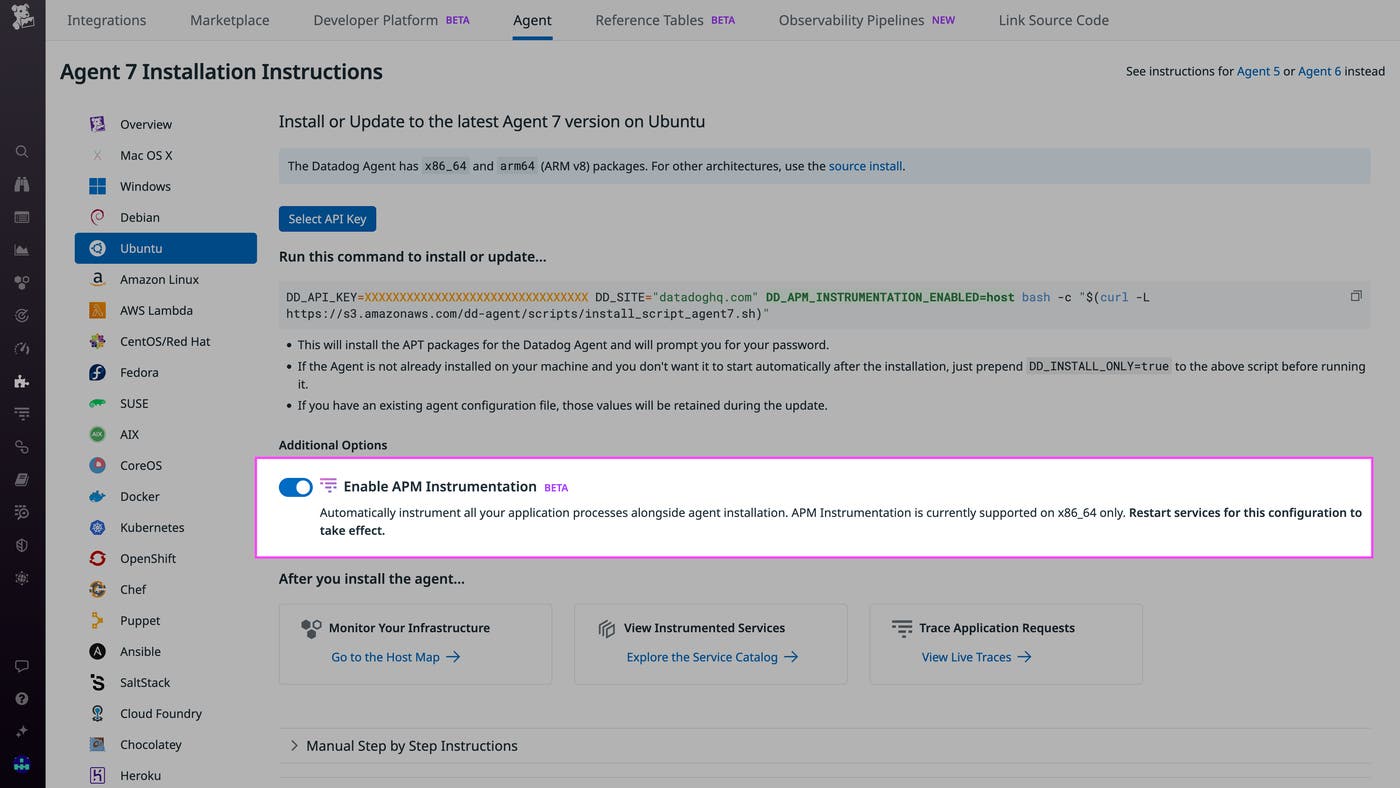 Set up Datadog APM in minutes with Single-Step Instrumentation Set up Datadog APM in minutes with Single-Step Instrumentation