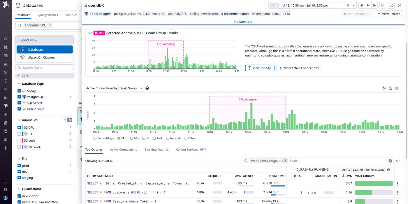 Watchdog for DBM provides insights into query patterns and host activity. Watchdog for DBM provides insights into query patterns and host activity.