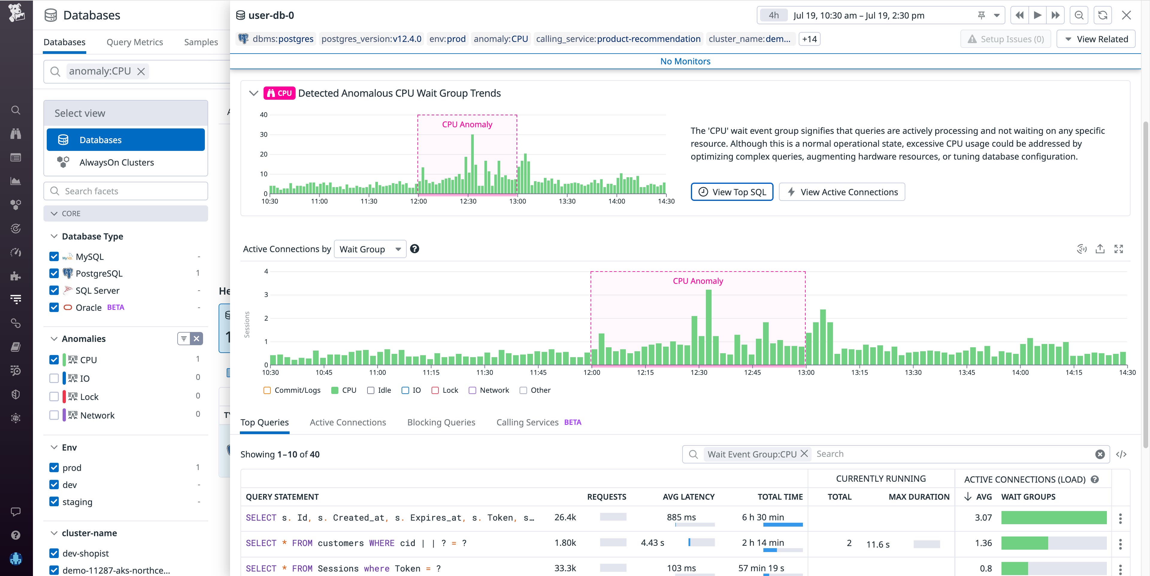 Watchdog for DBM provides insights into query patterns and host activity. Watchdog for DBM provides insights into query patterns and host activity.