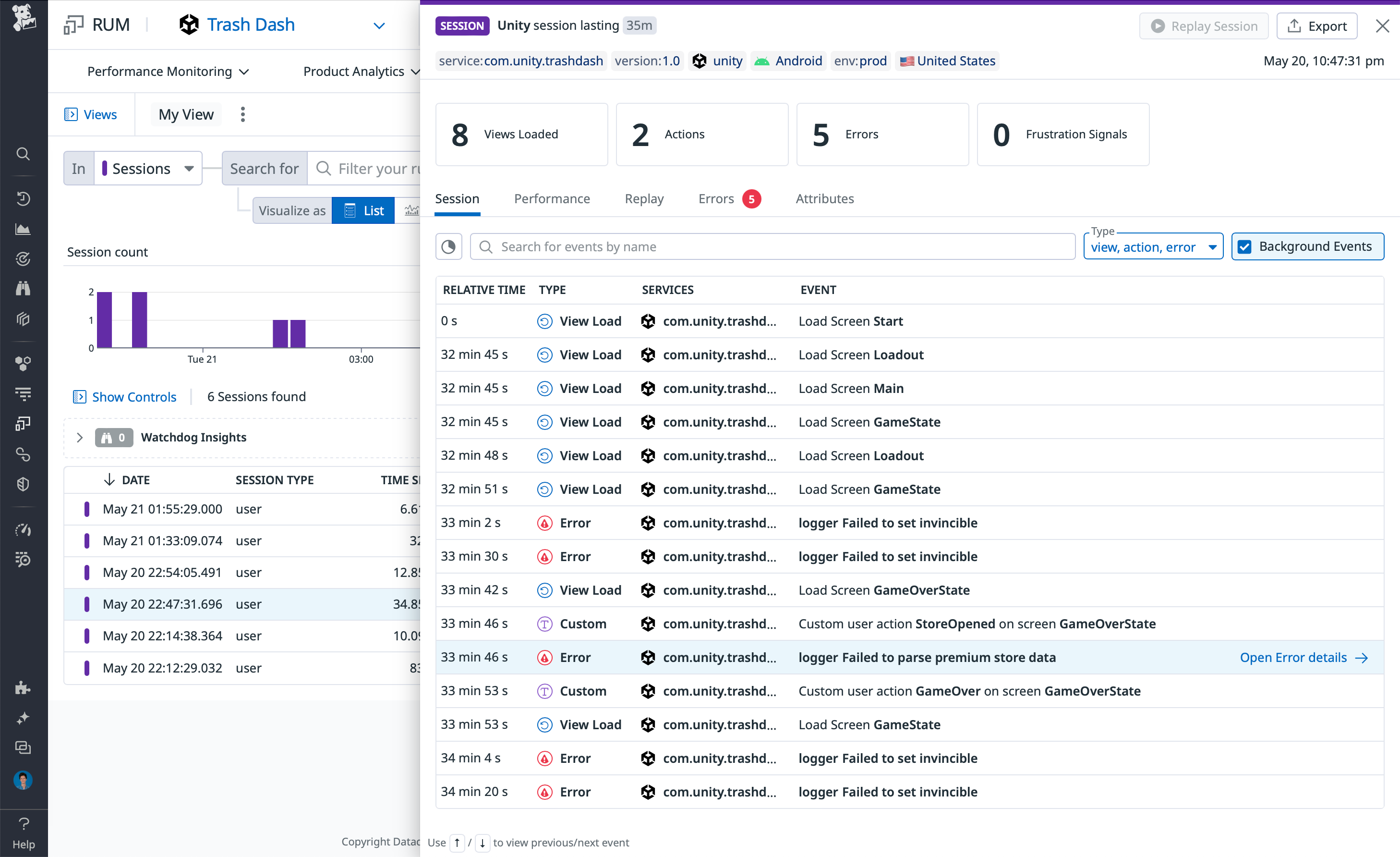 Get frontend visibility into your games with the Datadog Unity SDK.