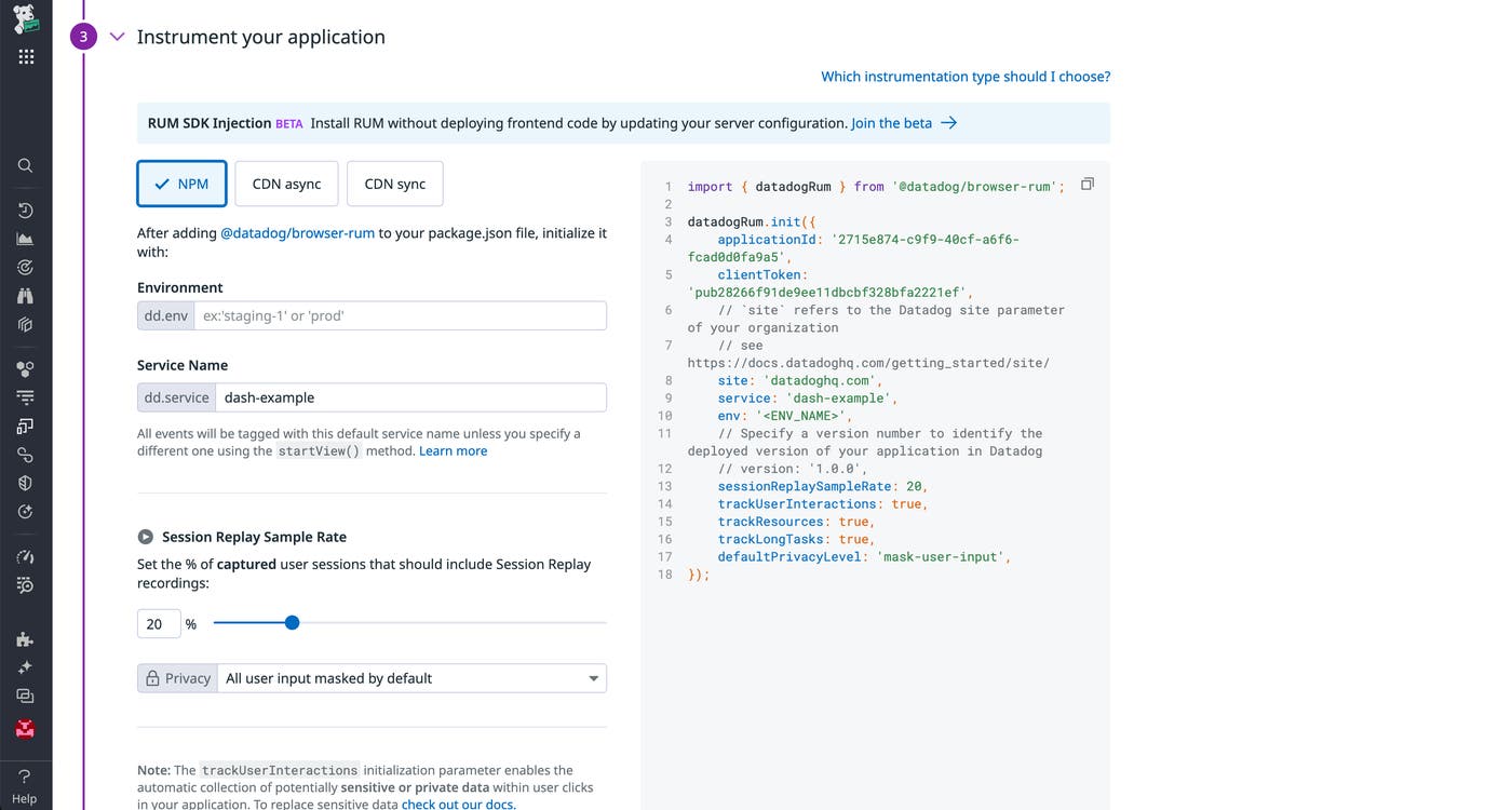 Datadog RUM browser SDK injection. Datadog RUM browser SDK injection.