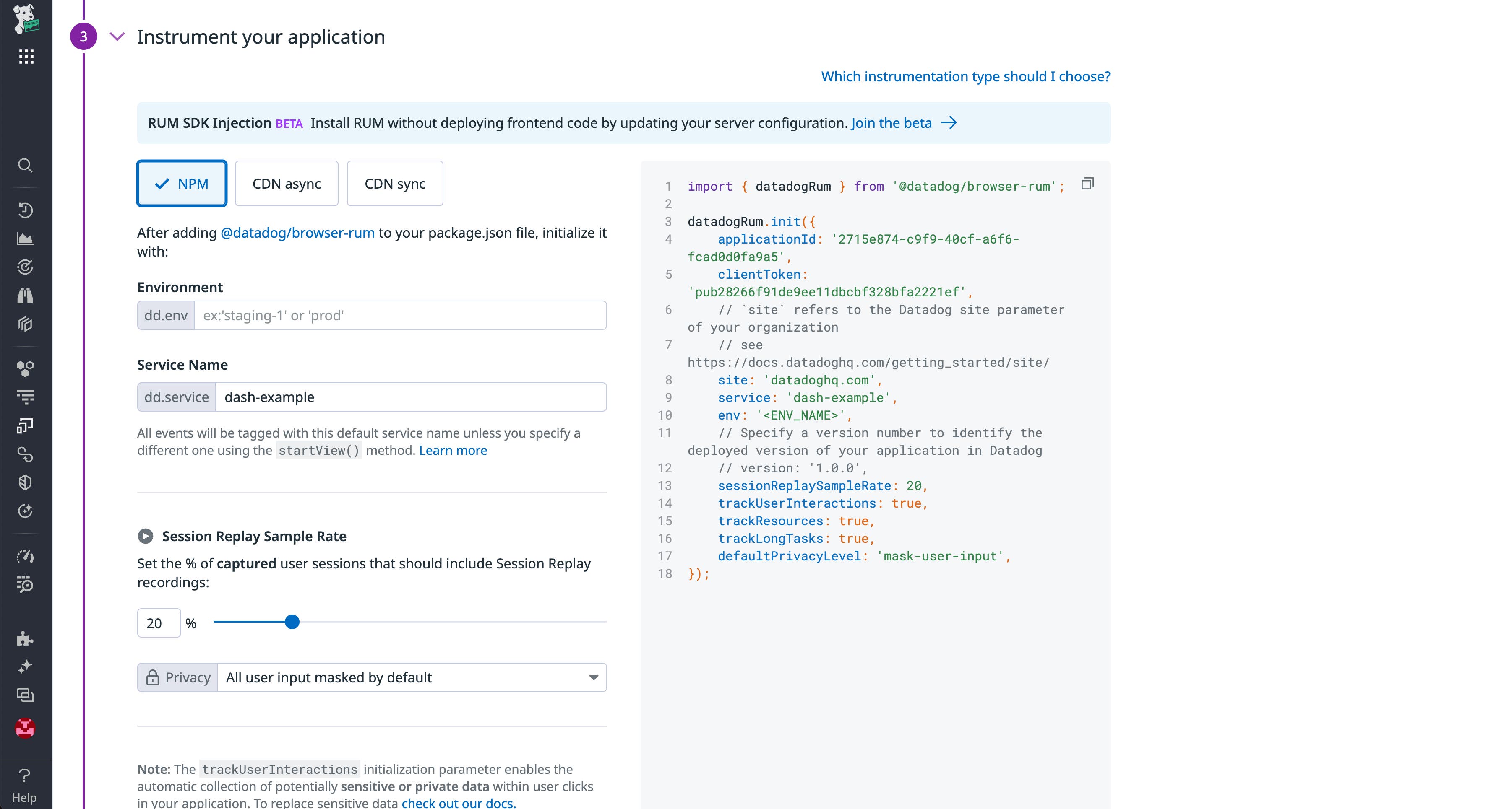 Datadog RUM browser SDK injection. Datadog RUM browser SDK injection.